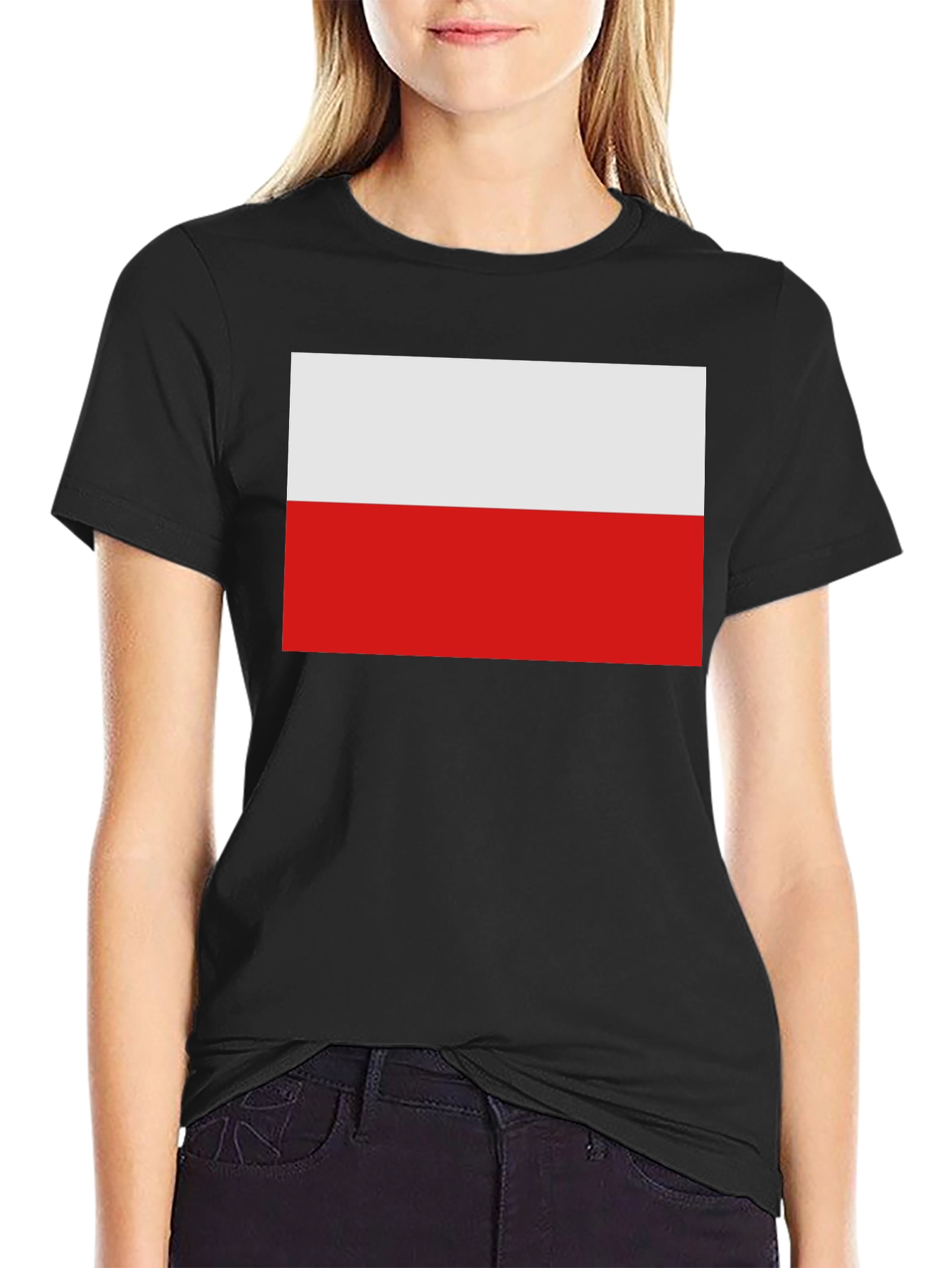 Poland Flag Graphic T-Shirt - Black Cotton Tee