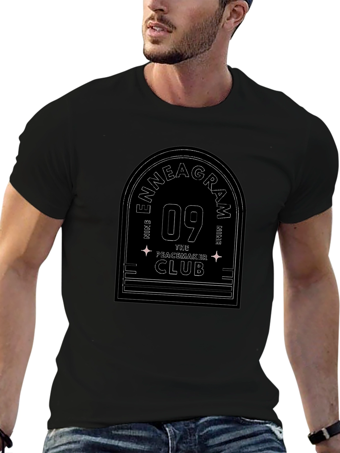 Enneagram 09 The Peacemaker Club Black T-Shirt