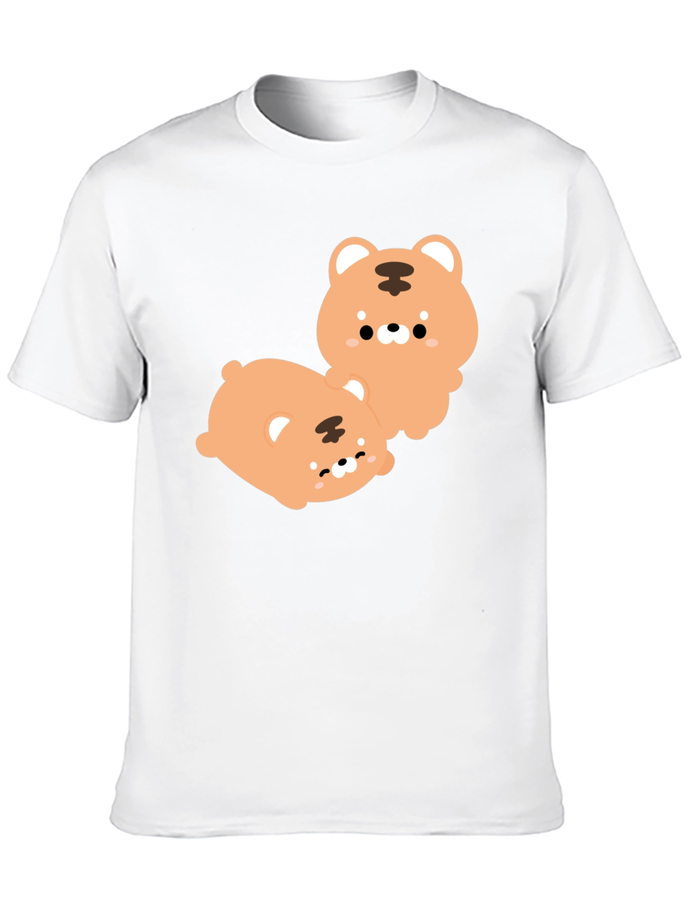 Cute Tiger Cub Graphic Print Black T-Shirt