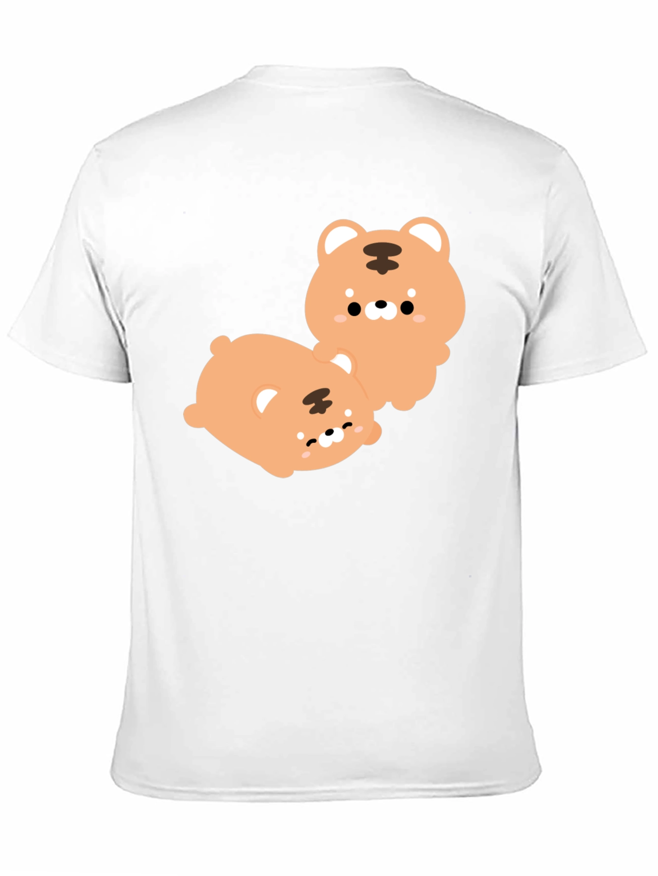 Cute Tiger Cub Graphic Print Black T-Shirt