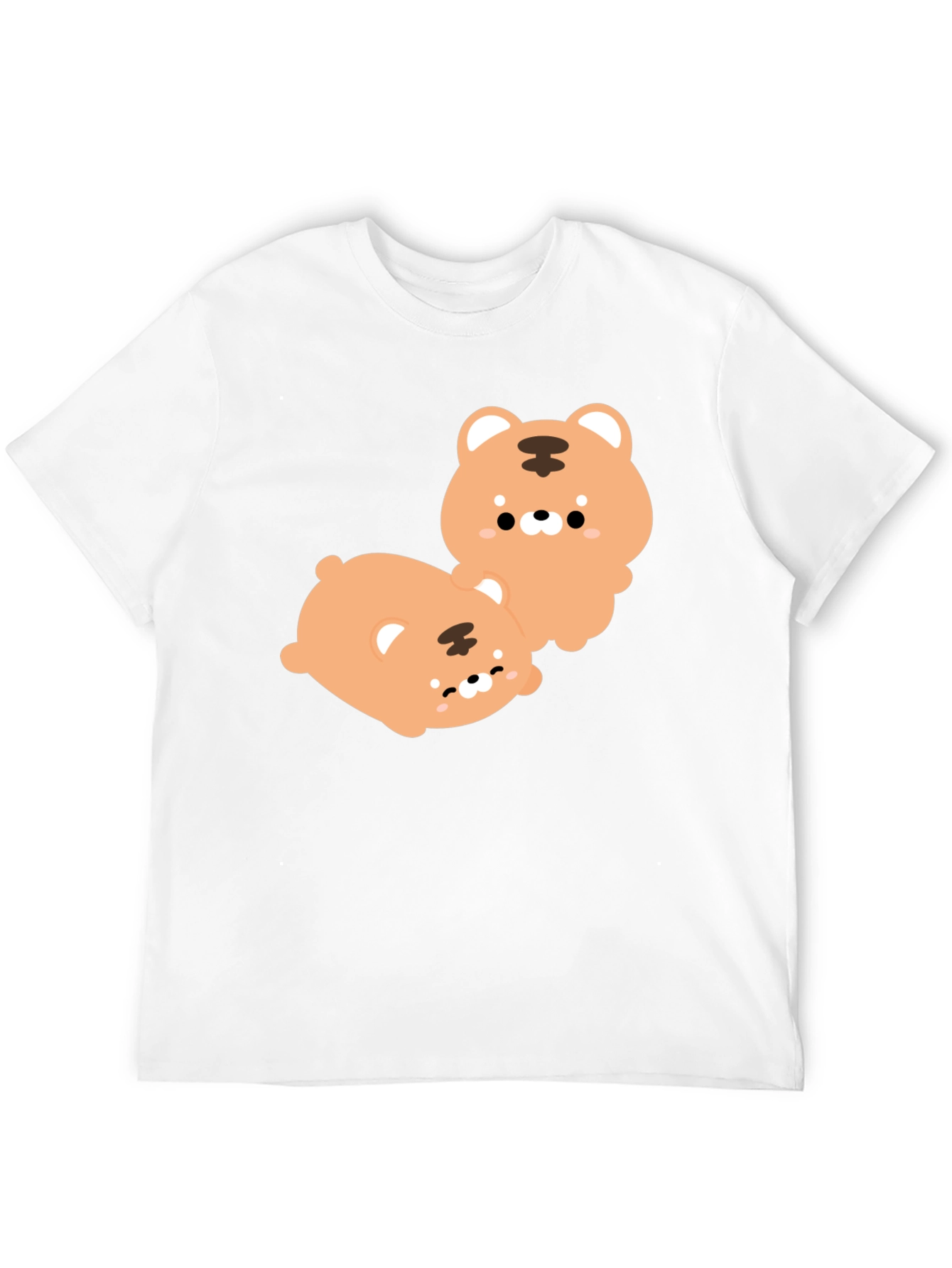 Cute Tiger Cub Graphic Print Black T-Shirt