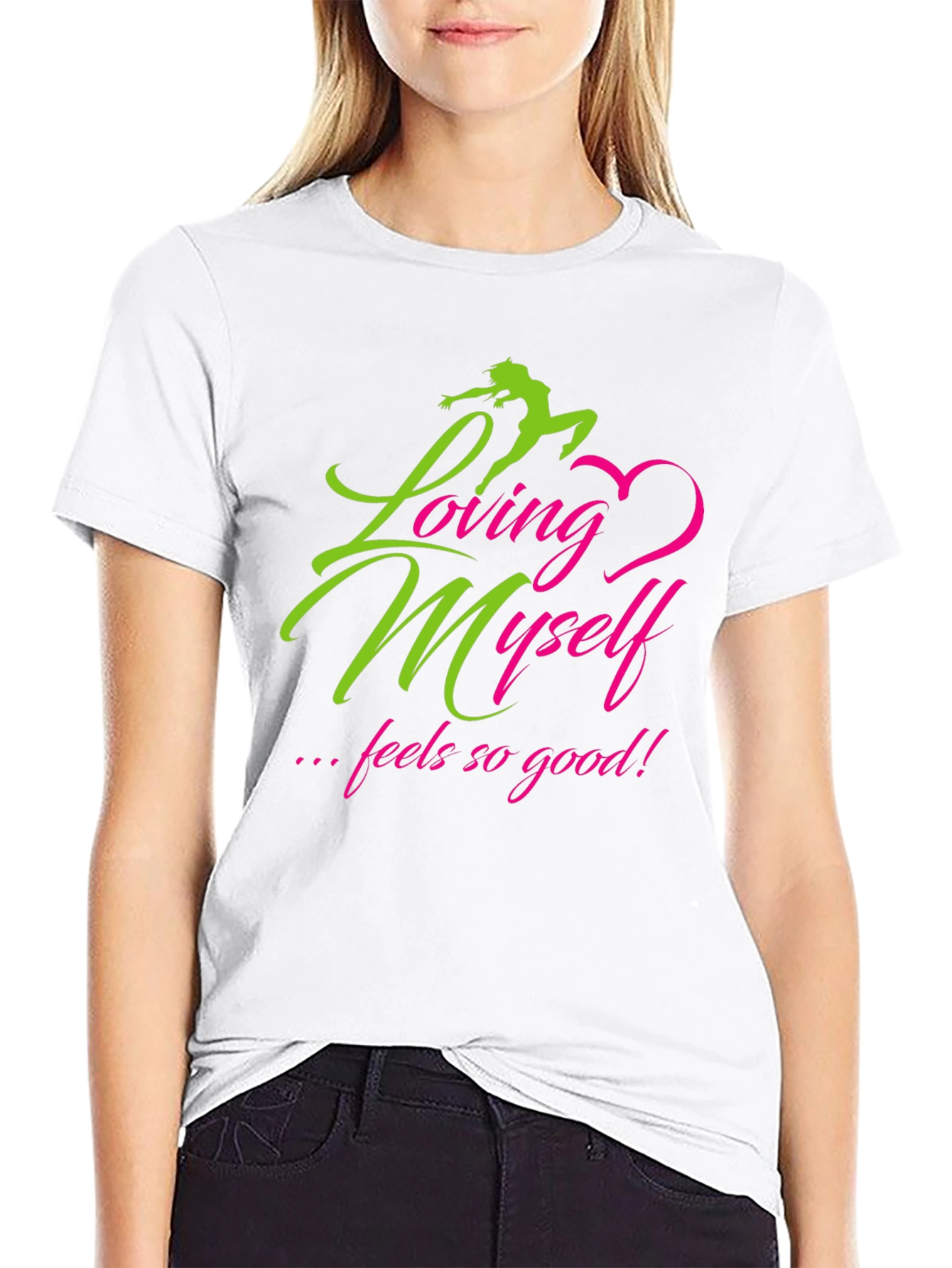 Loving Myself Graphic Tee - Inspirational Black T-Shirt