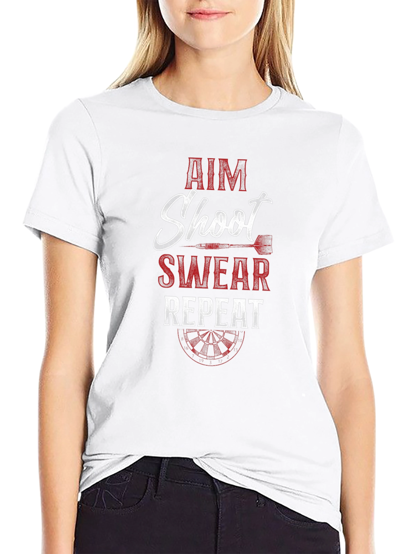 Aim Shoot Swear Repeat Dart T-Shirt