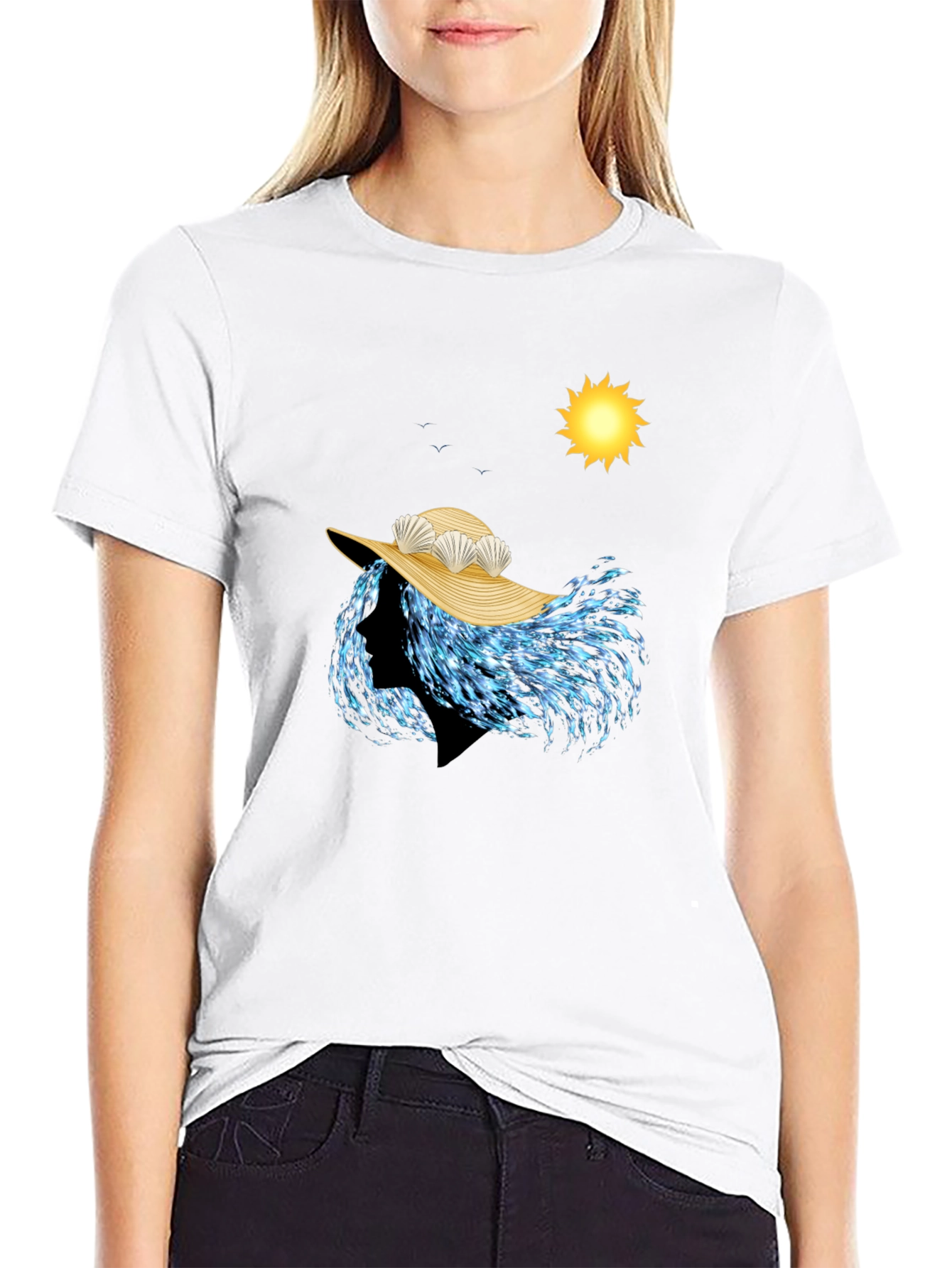 Ocean Wave Woman T-Shirt - Beach Style Graphic Tee