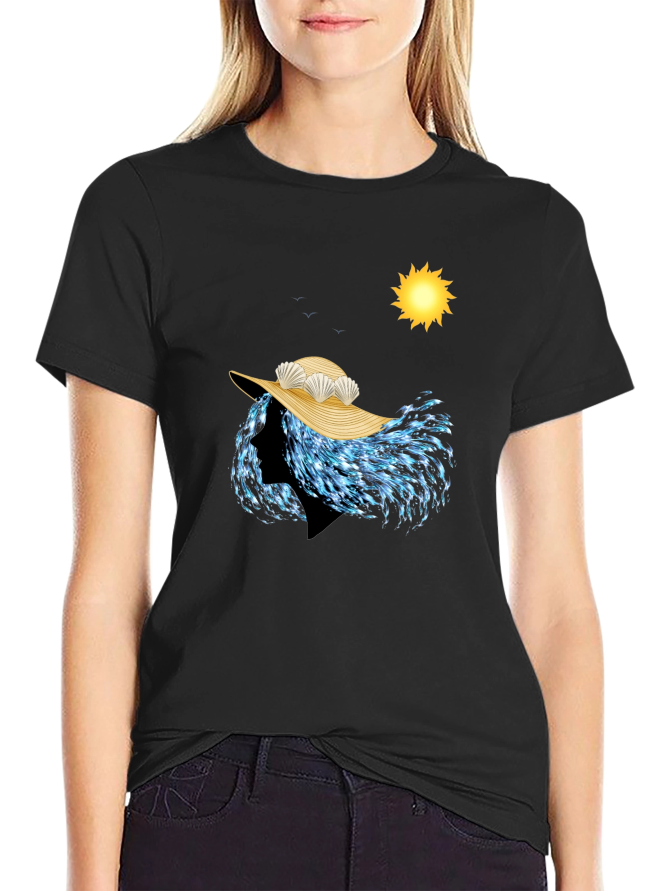 Ocean Wave Woman T-Shirt - Beach Style Graphic Tee