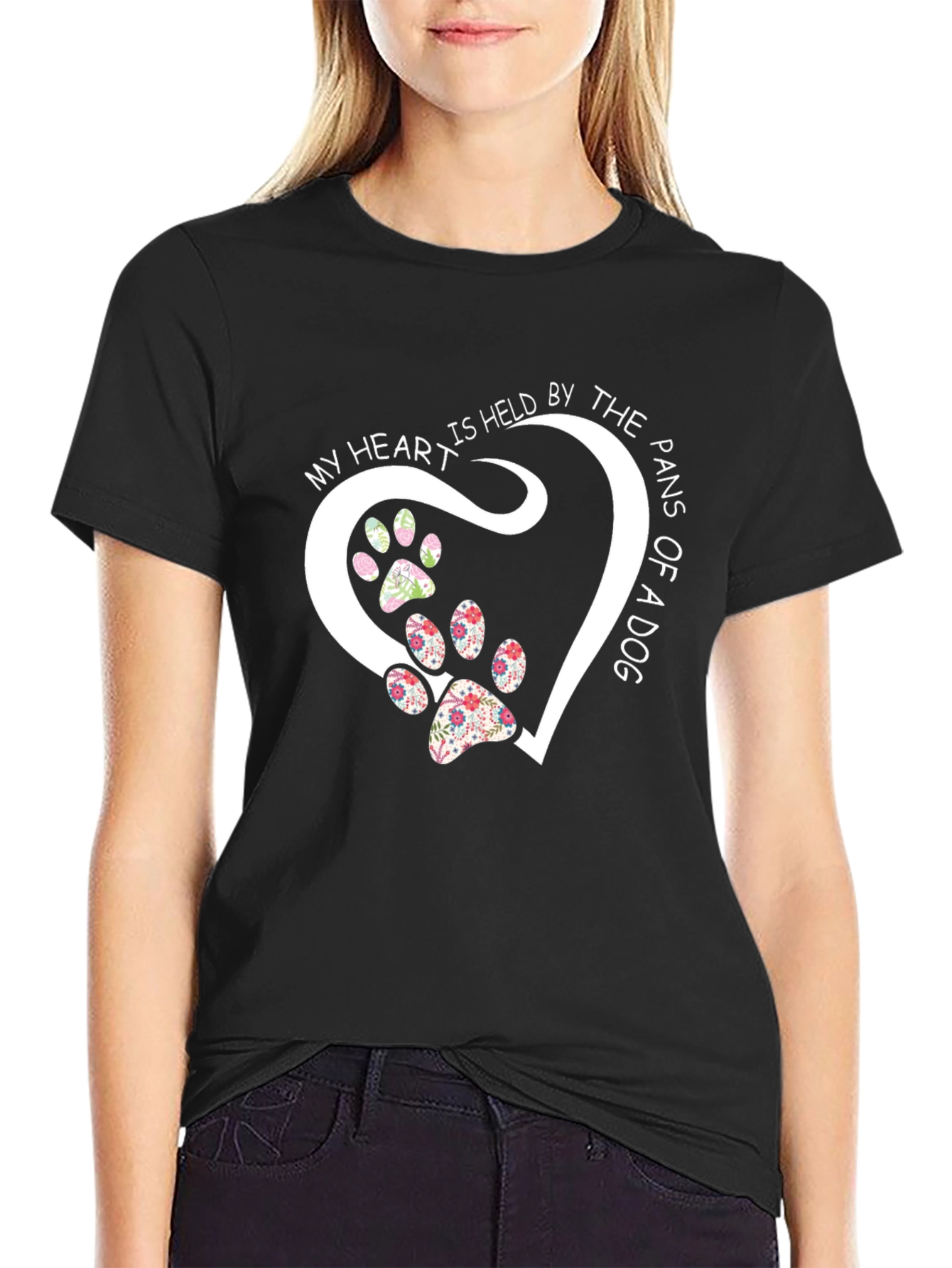 Dog Paw Print Heart T-Shirt