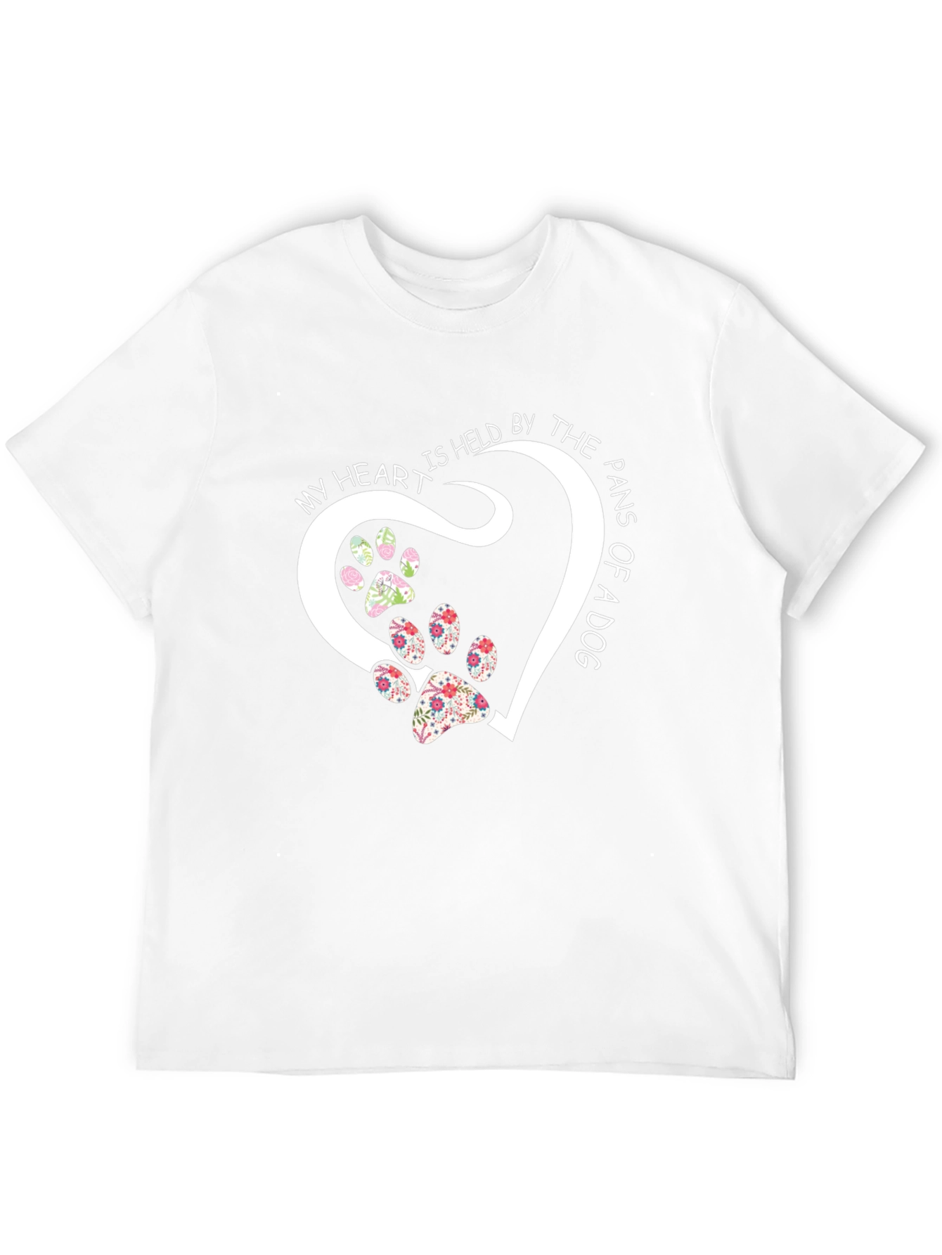 Dog Paw Print Heart T-Shirt