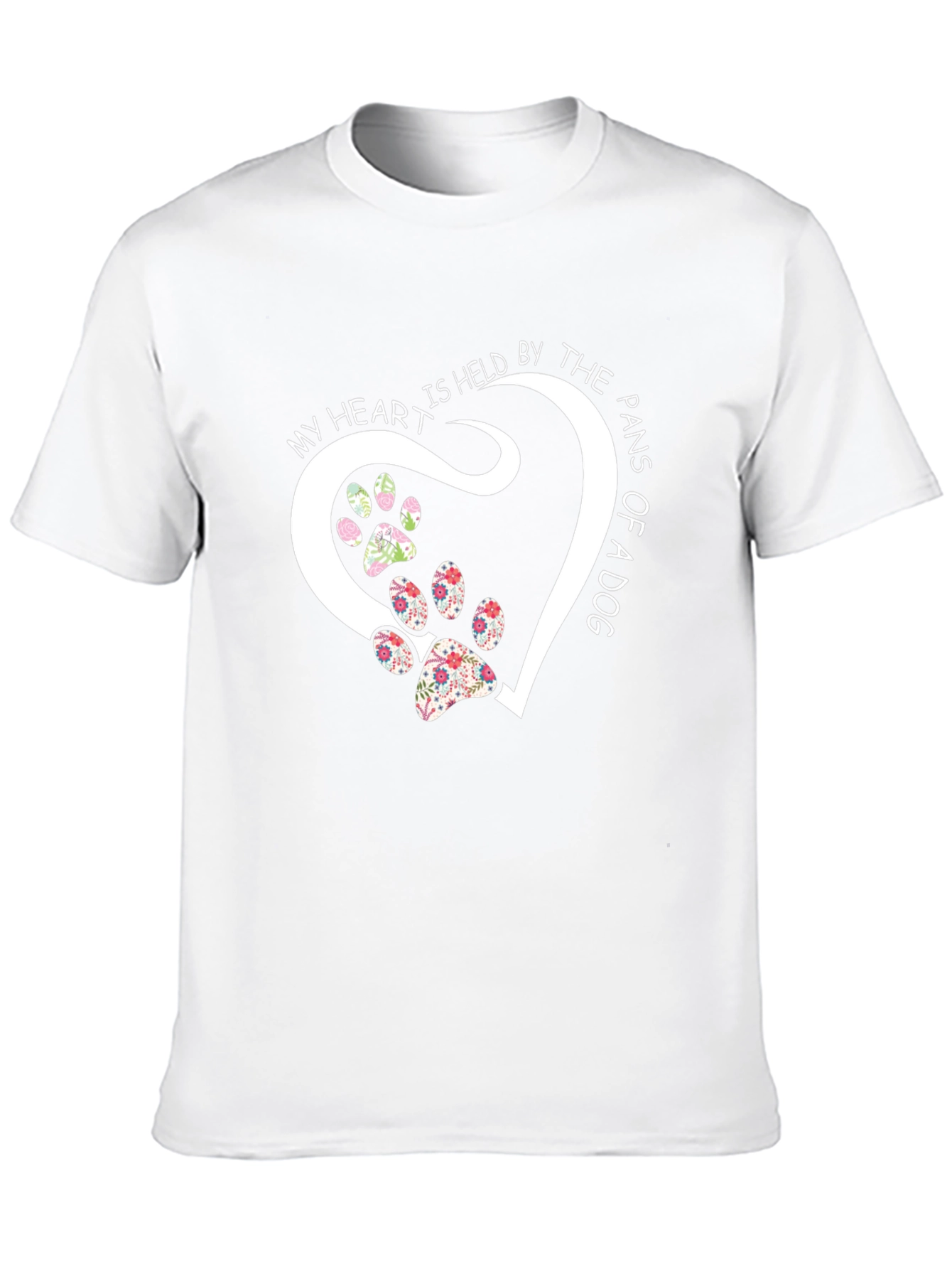 Dog Paw Print Heart T-Shirt
