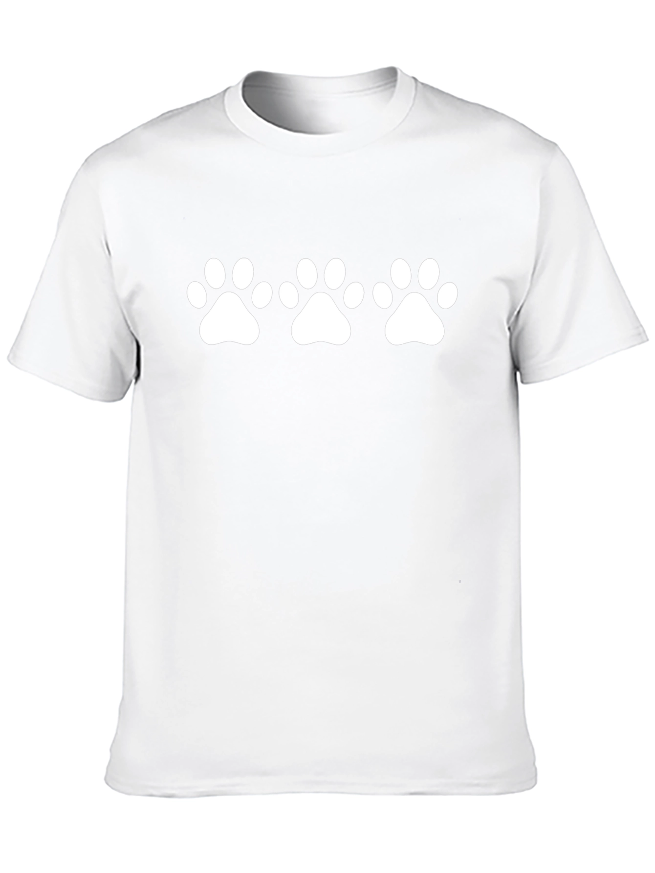 Black T-Shirt with White Paw Print Design