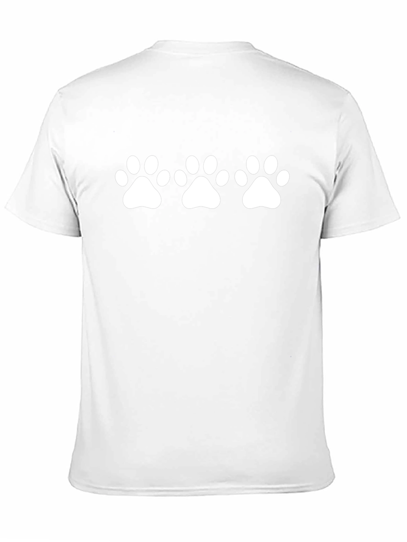 Black T-Shirt with White Paw Print Design