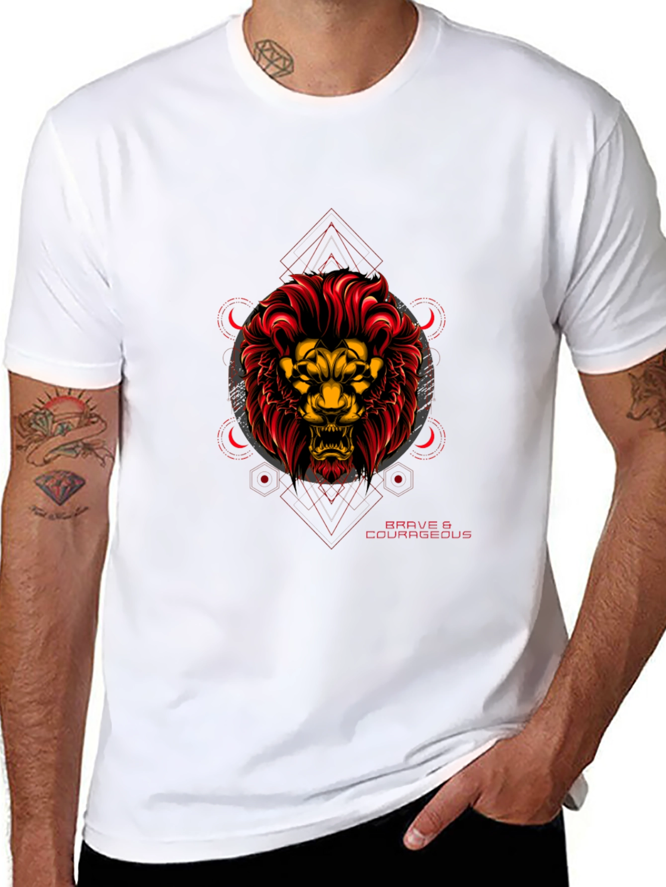 Brave & Courageous Lion Graphic Tee