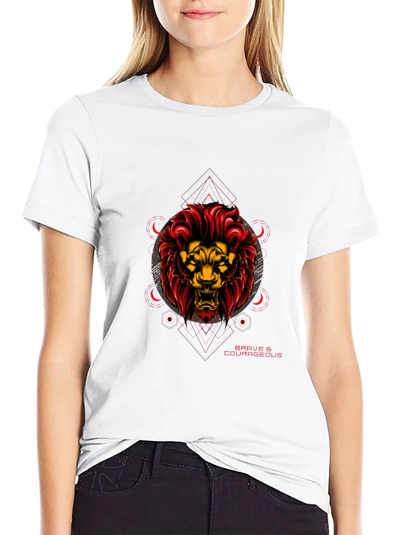 Brave & Courageous Lion Graphic Tee