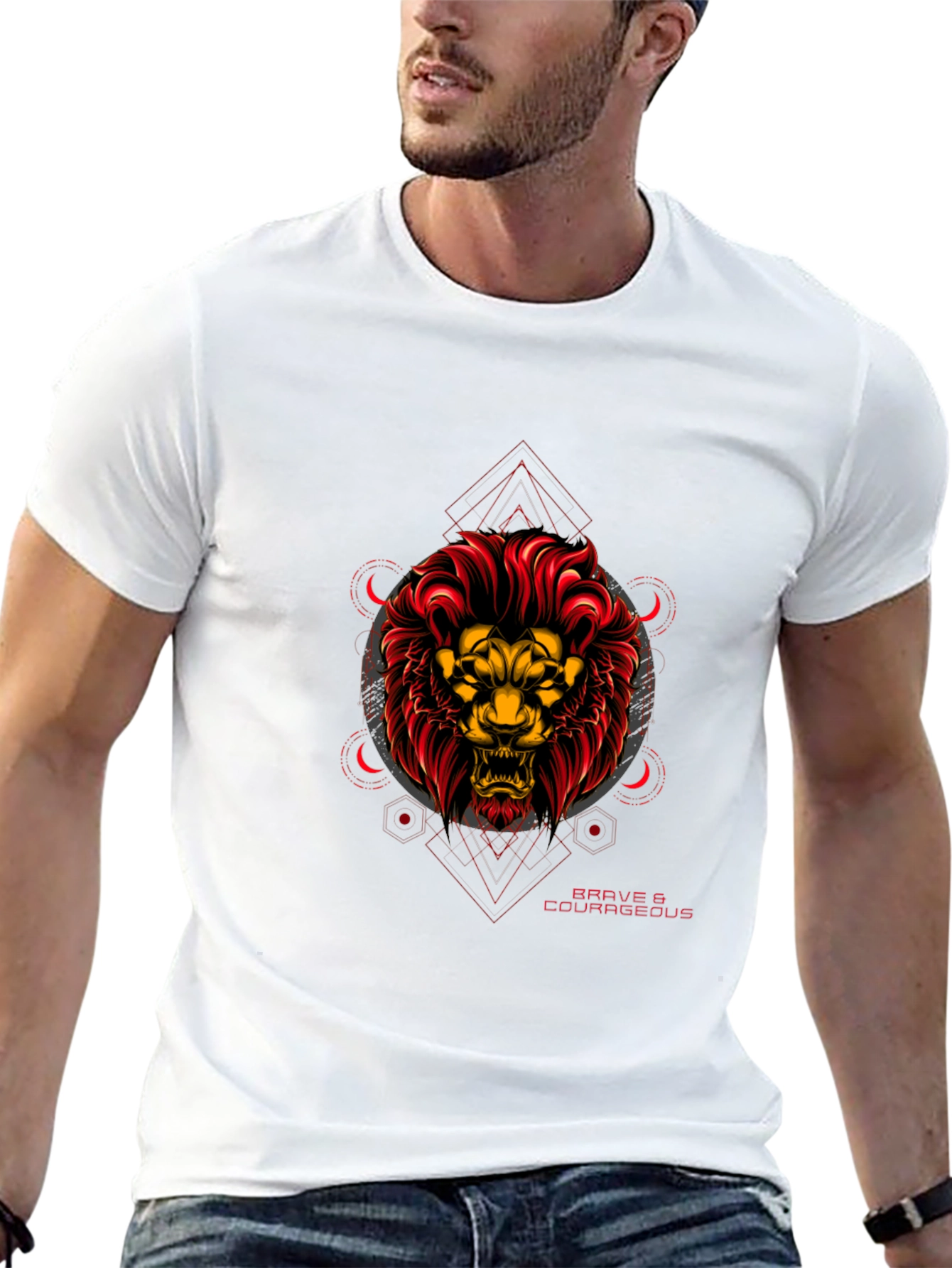Brave & Courageous Lion Graphic Tee