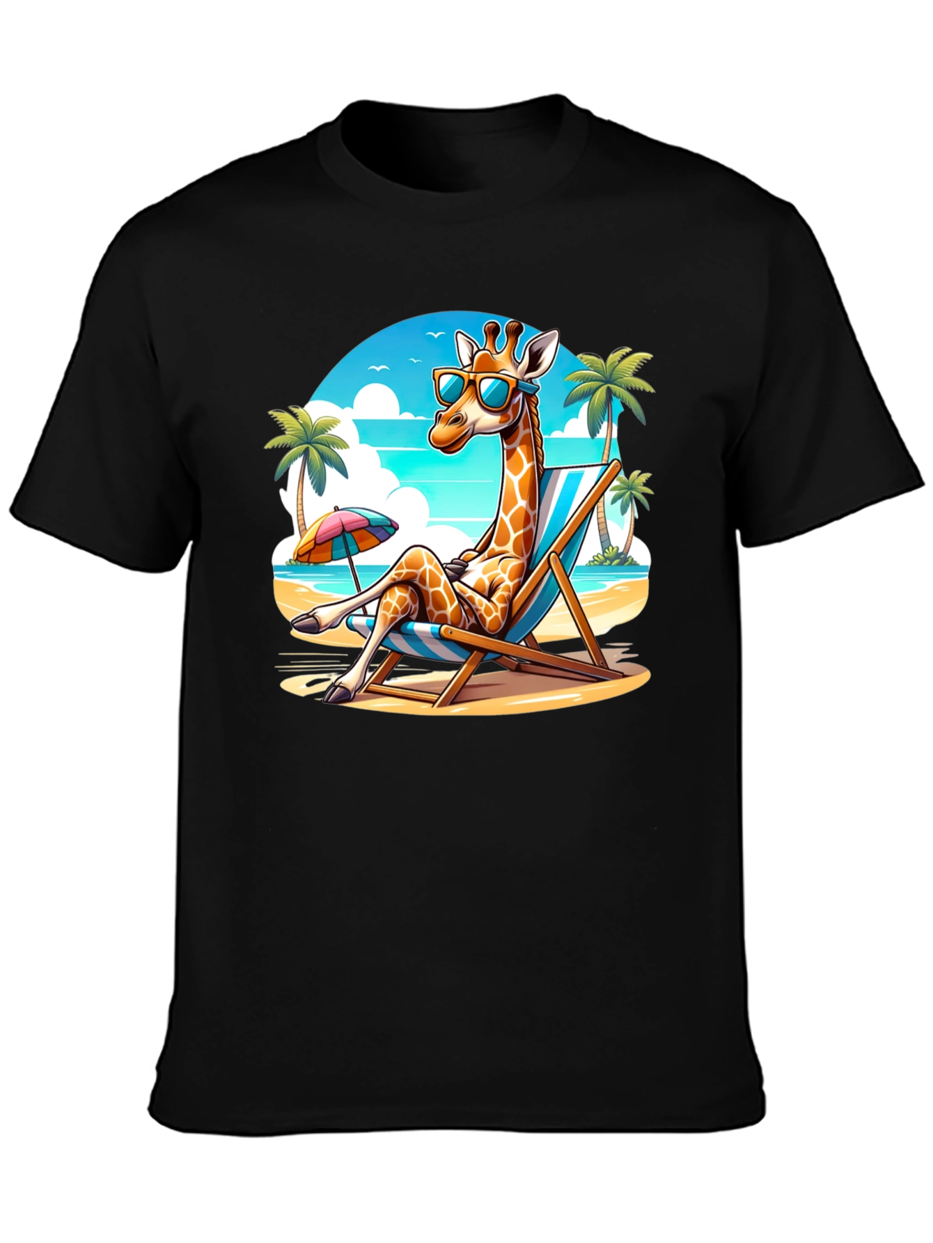 Giraffe Beach Vacation T-Shirt