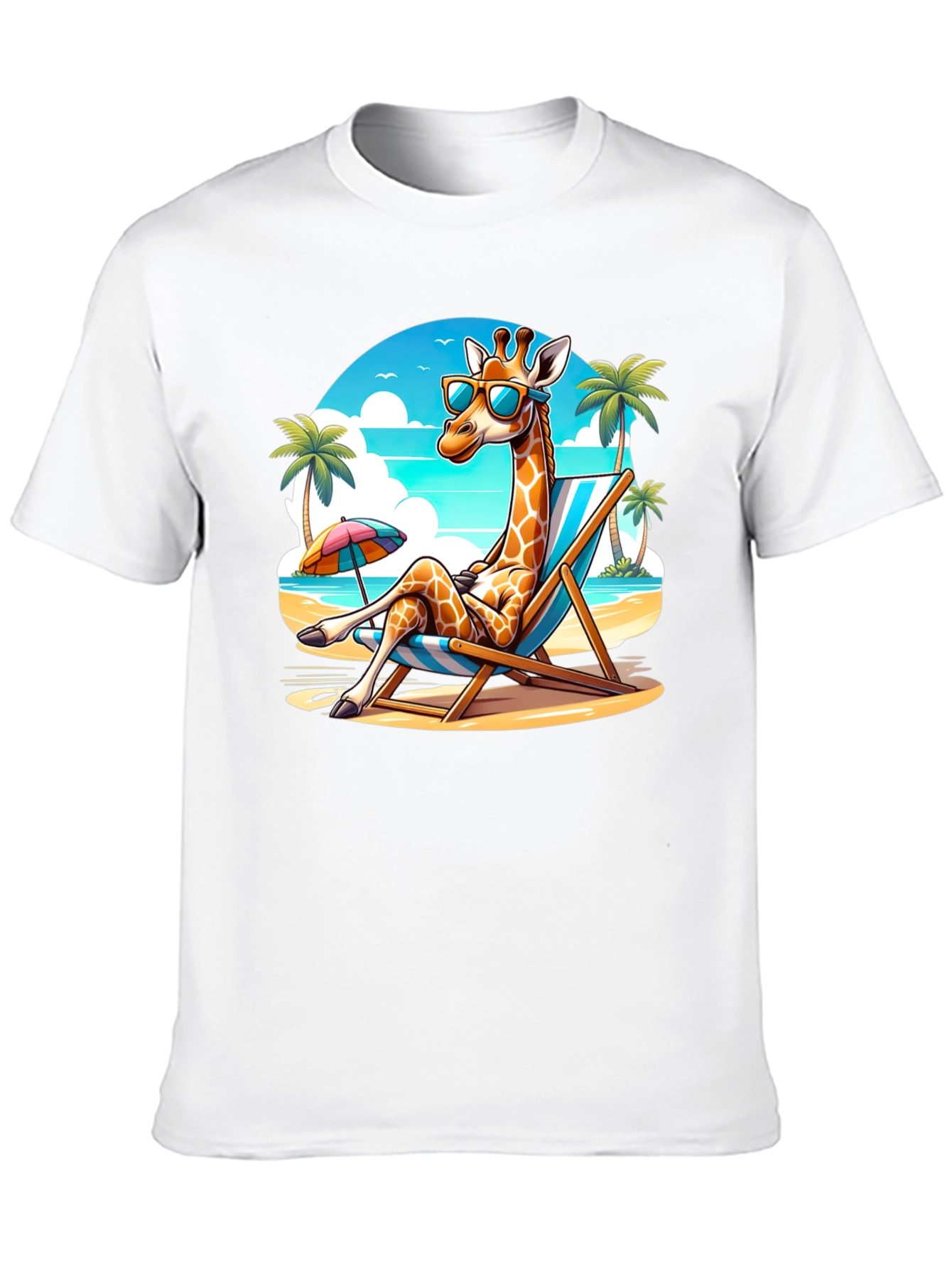 Giraffe Beach Vacation T-Shirt