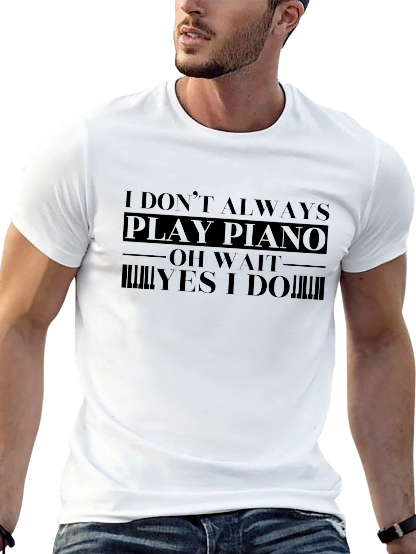 Piano Player Graphic T-Shirt - Humorous Musician Tee