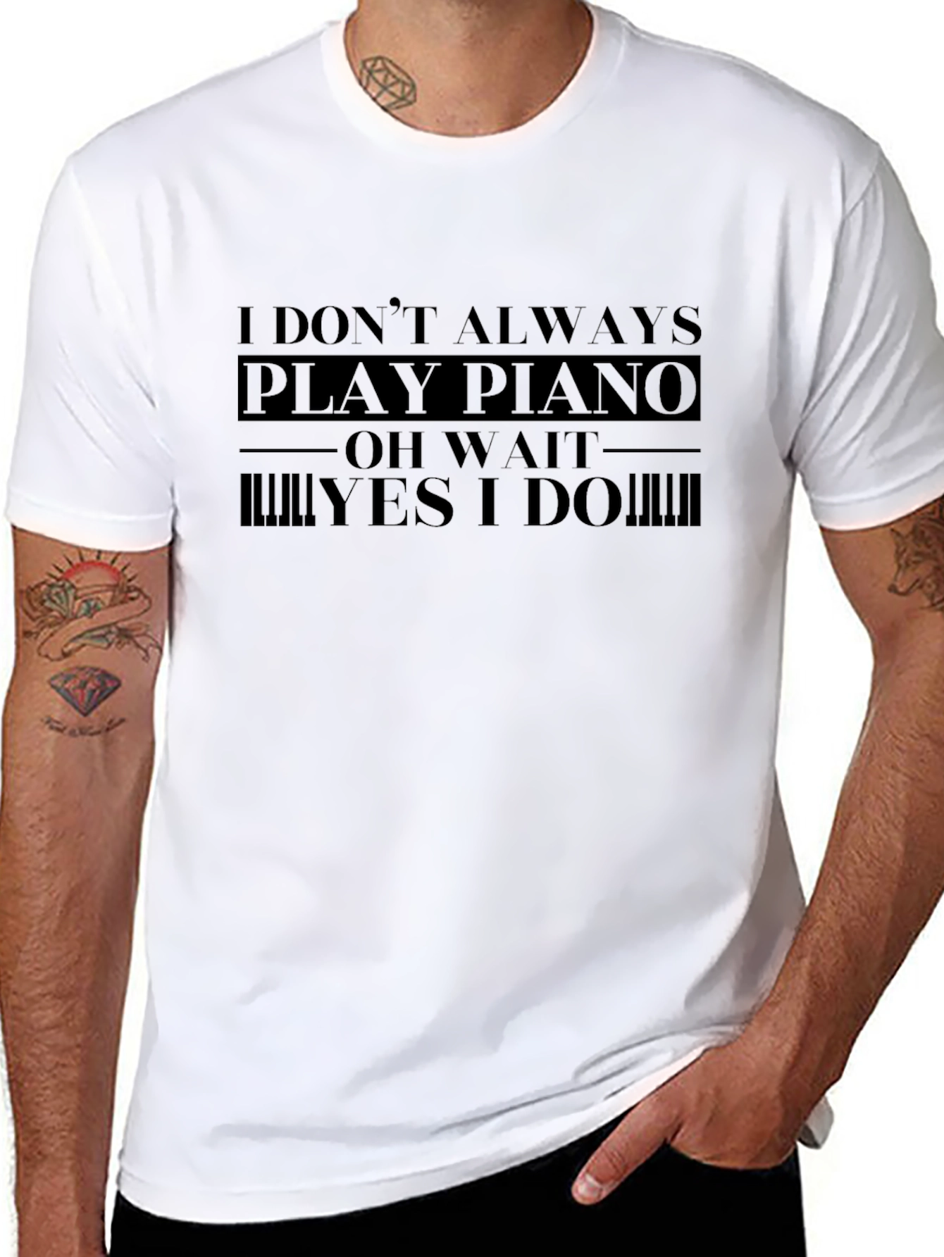 Piano Player Graphic T-Shirt - Humorous Musician Tee