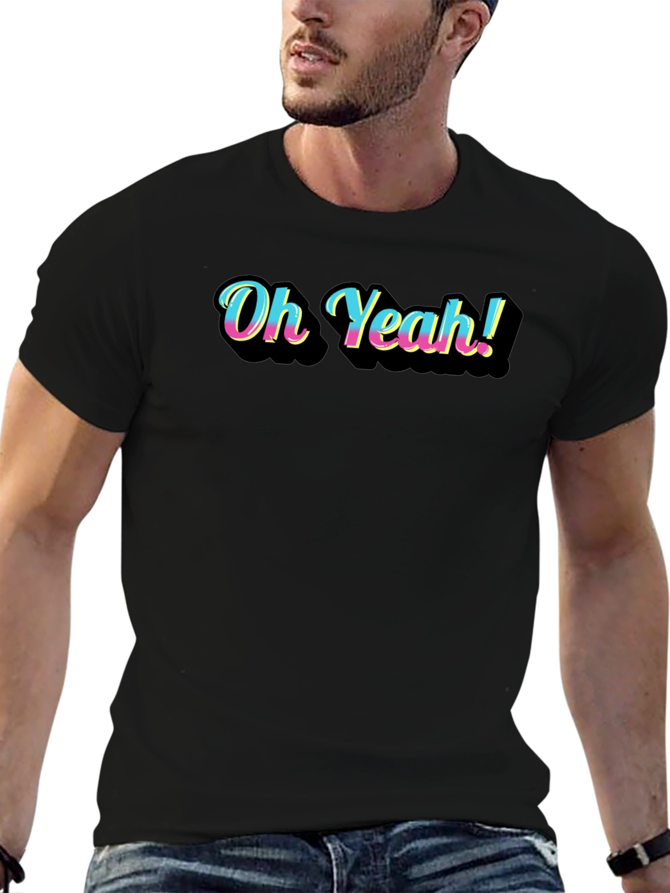 Oh Yeah! Graphic Black T-Shirt