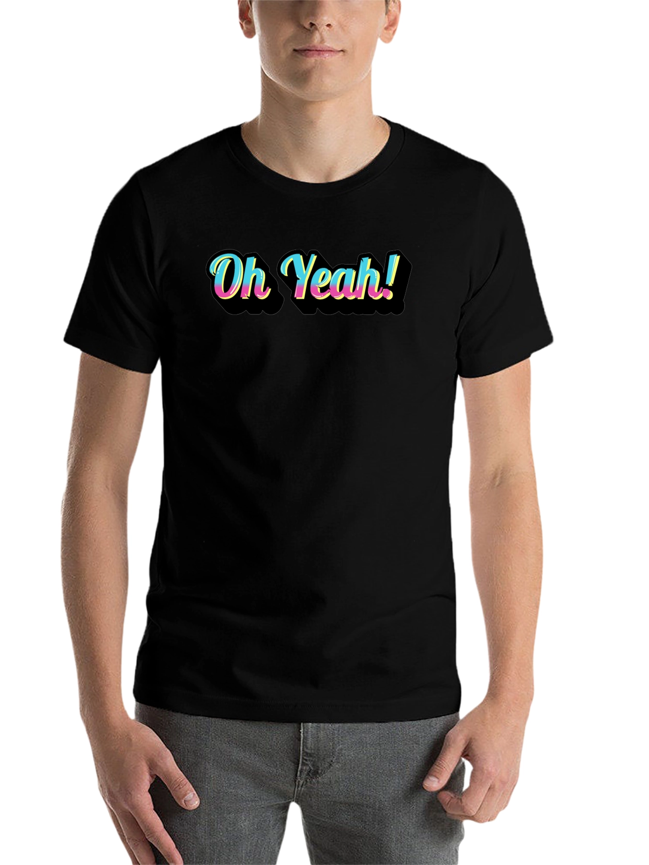 Oh Yeah! Graphic Black T-Shirt