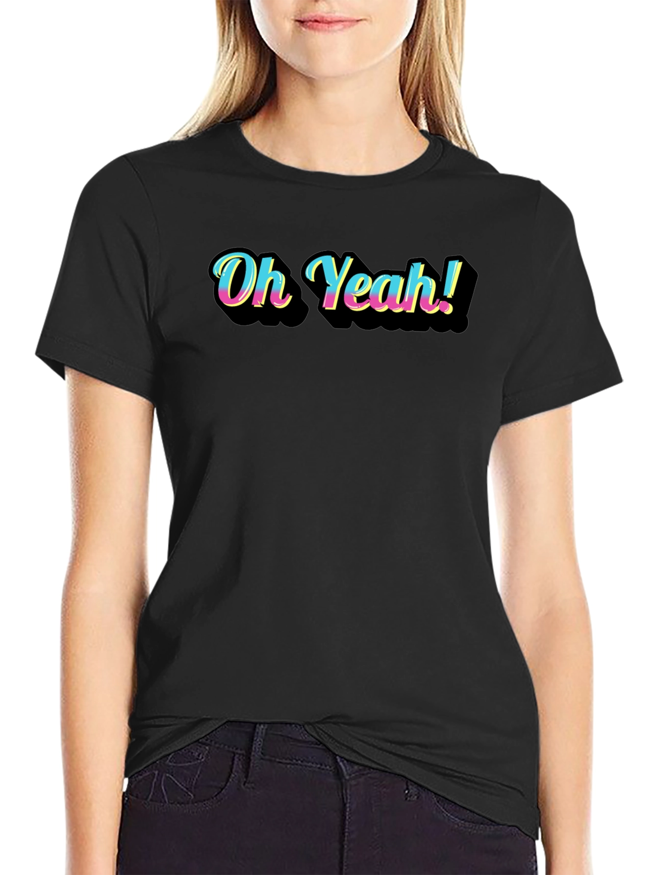 Oh Yeah! Graphic Black T-Shirt