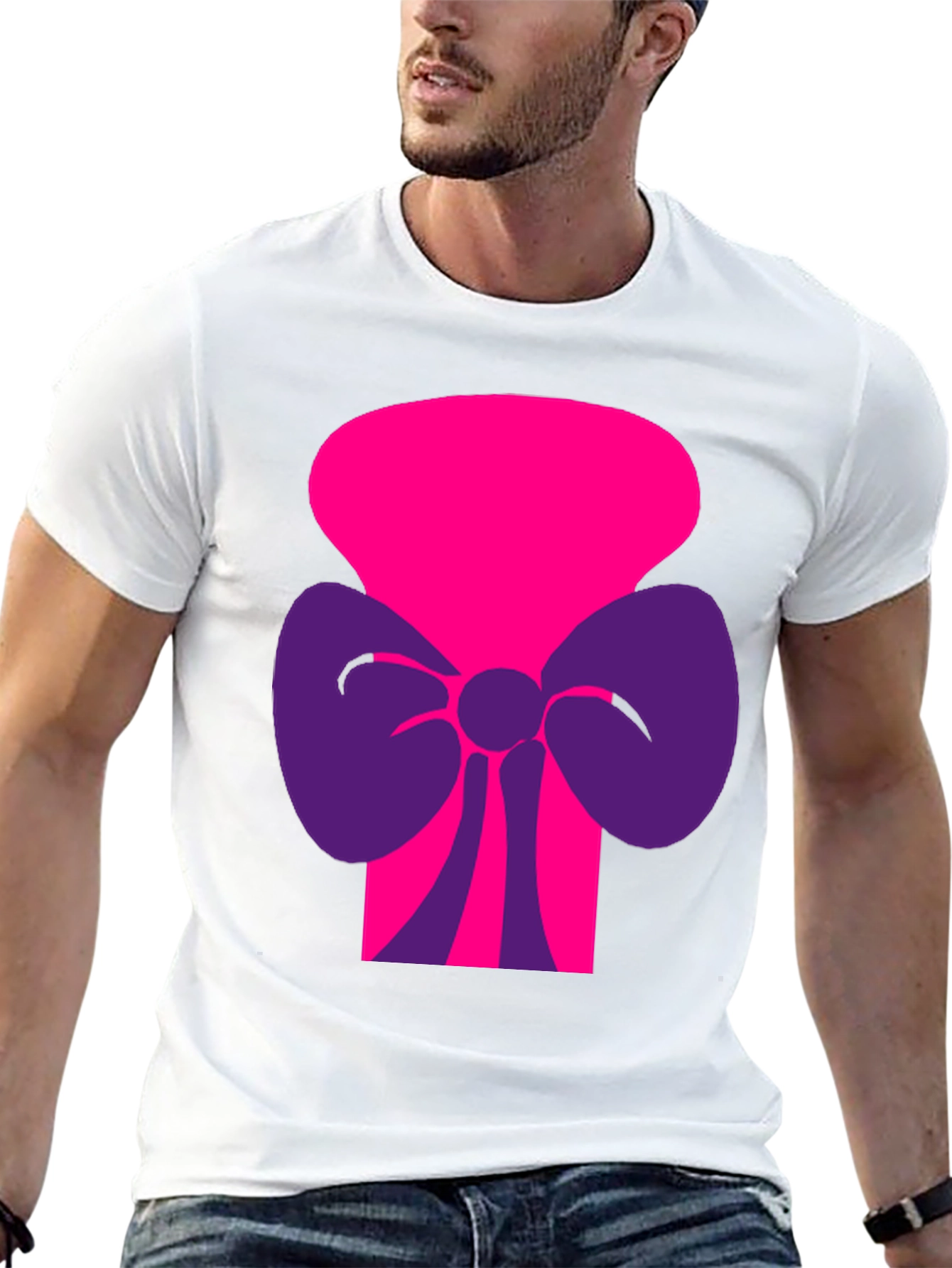 Funky Graphic Tee - Pink & Purple Bow