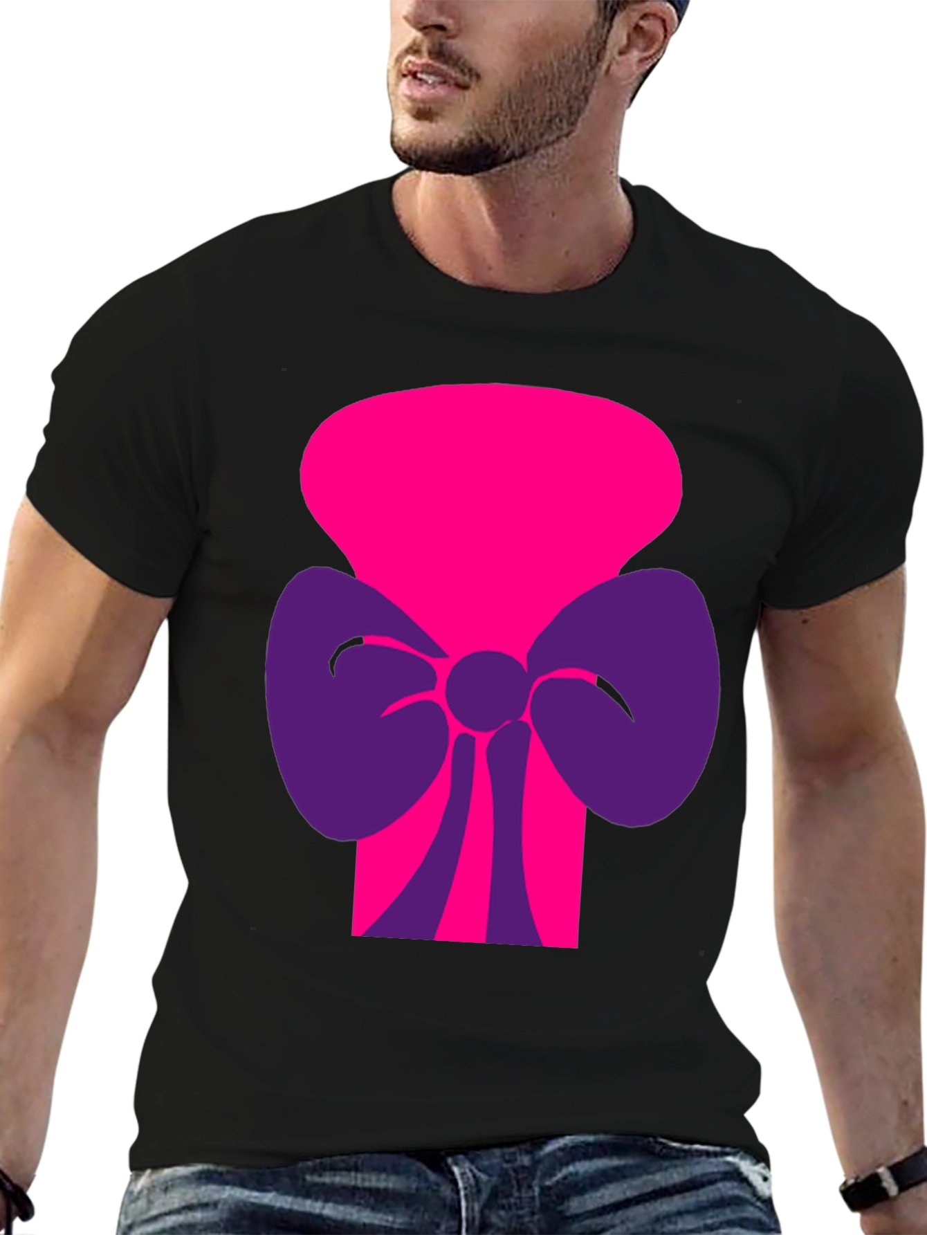 Funky Graphic Tee - Pink & Purple Bow