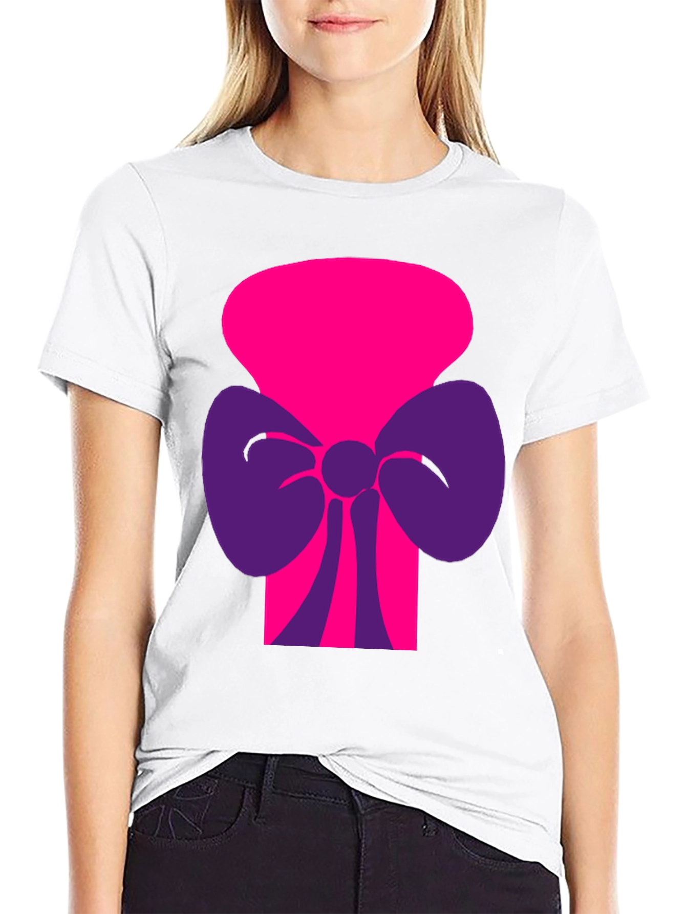 Funky Graphic Tee - Pink & Purple Bow