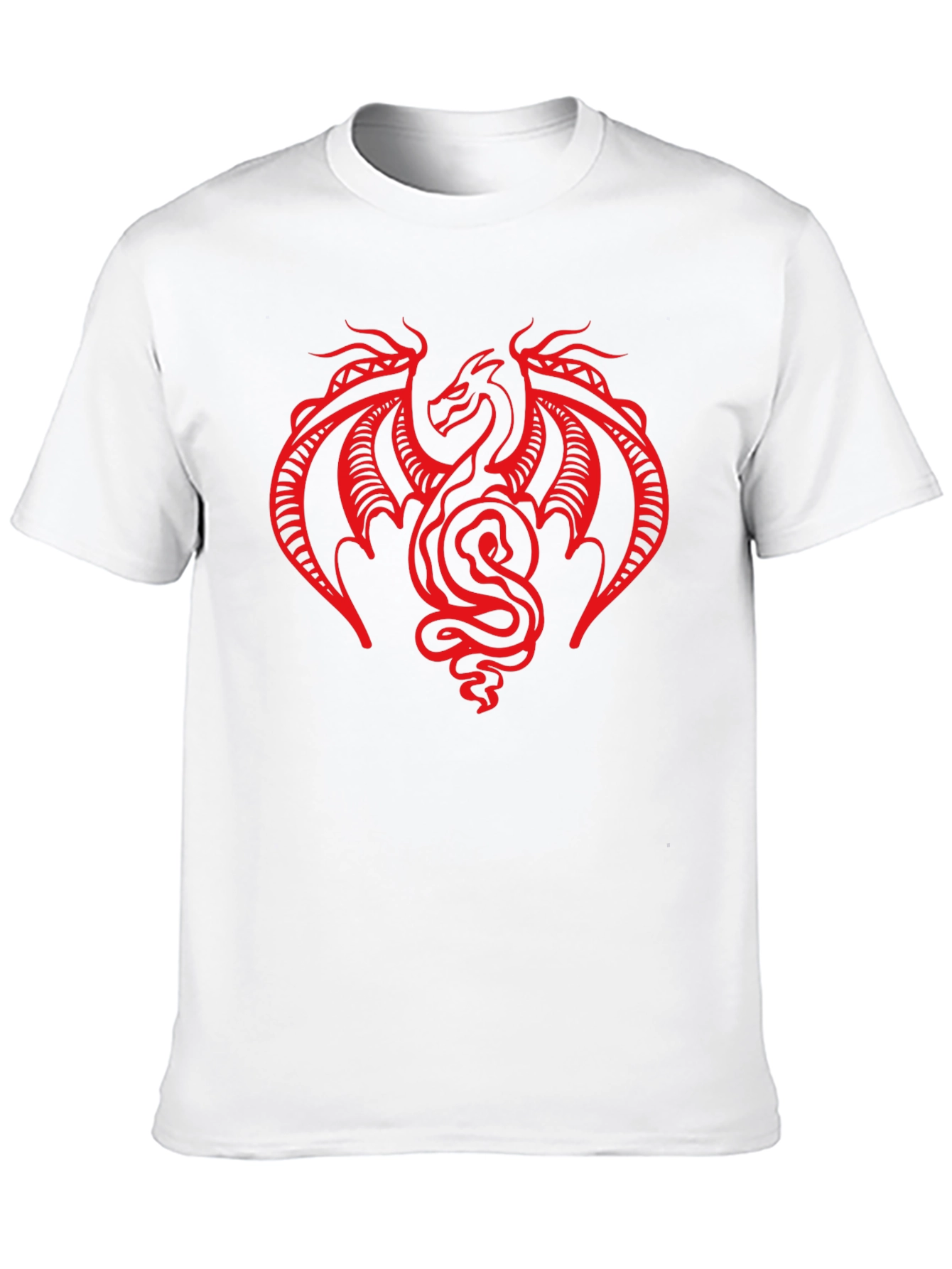Black T-Shirt with Red Dragon Graphic