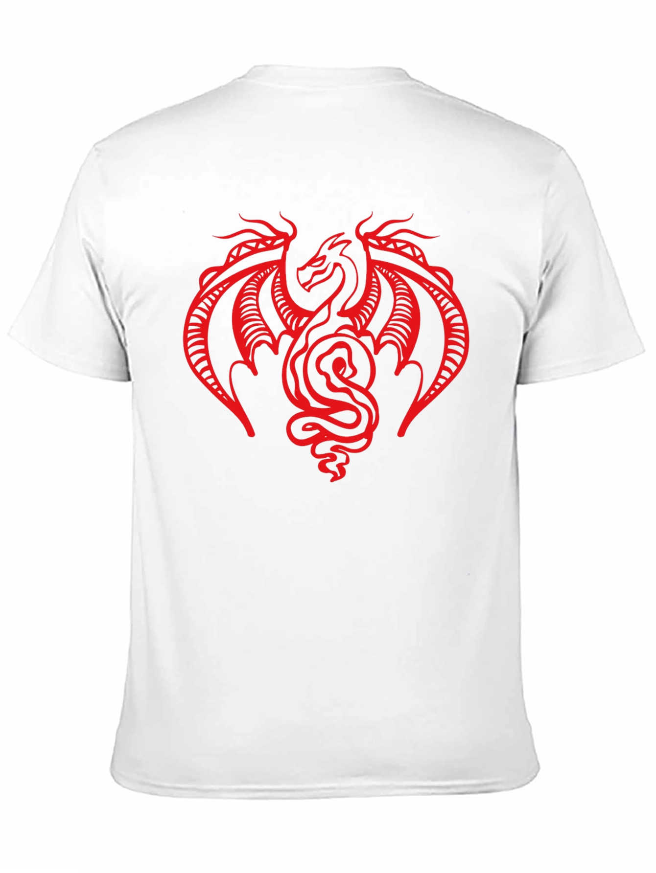 Black T-Shirt with Red Dragon Graphic