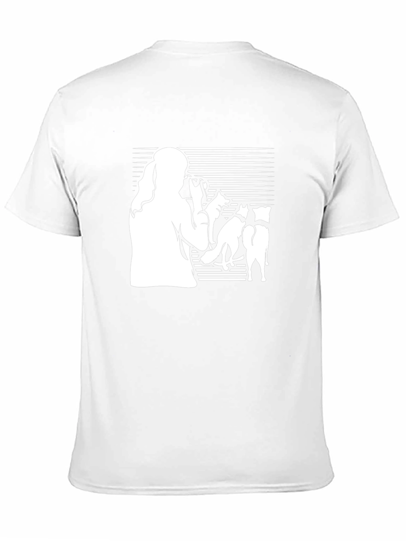 Silhouette Woman & Dogs Black T-Shirt