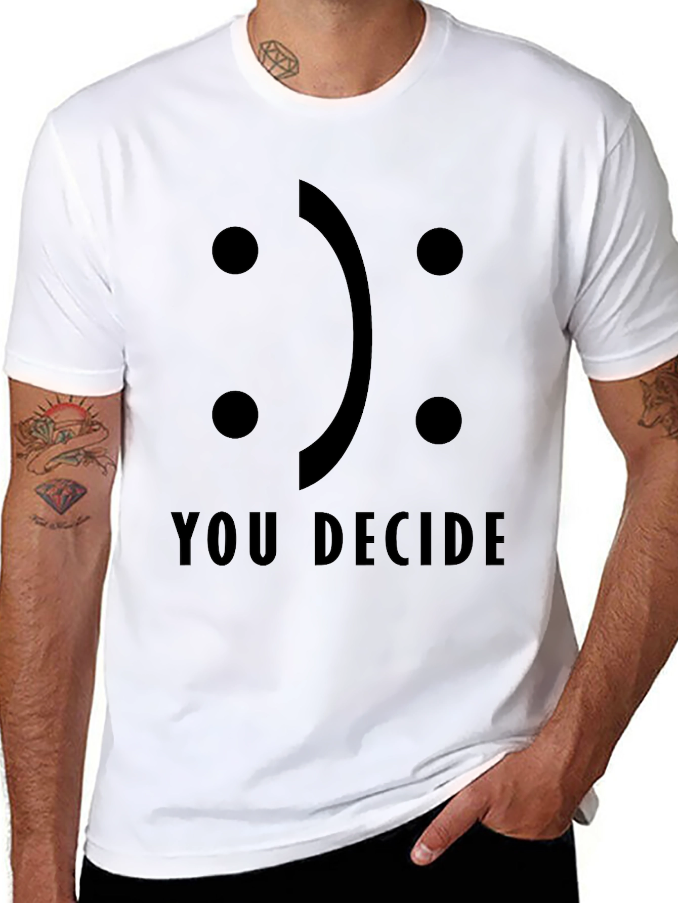 Decide Your Mood Black Graphic Tee - Unisex