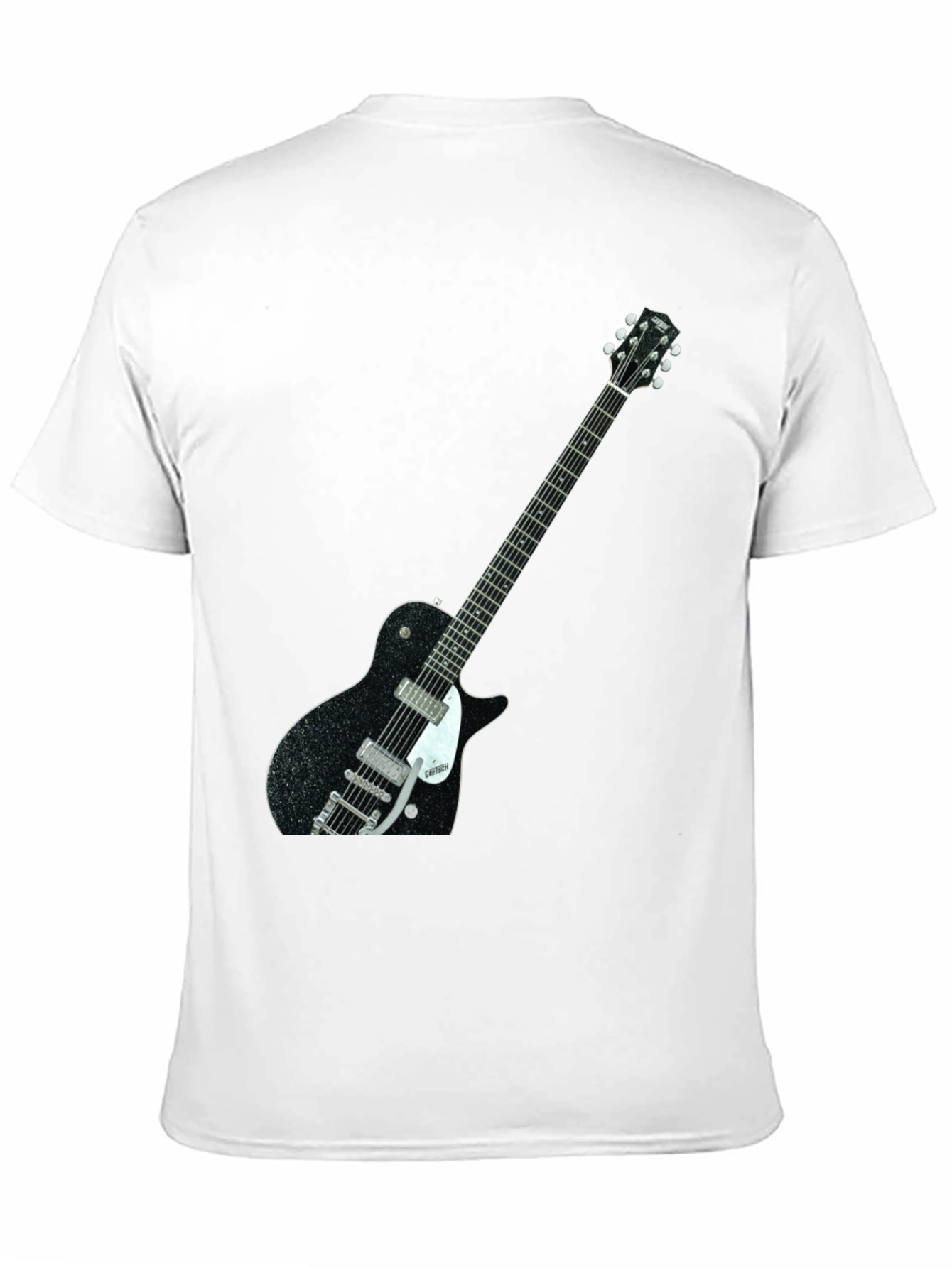 Black T-Shirt with Guitar Graphic