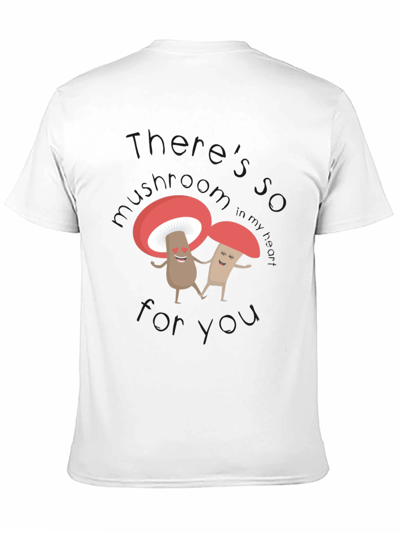 Cute Mushroom Lovers Black T-Shirt