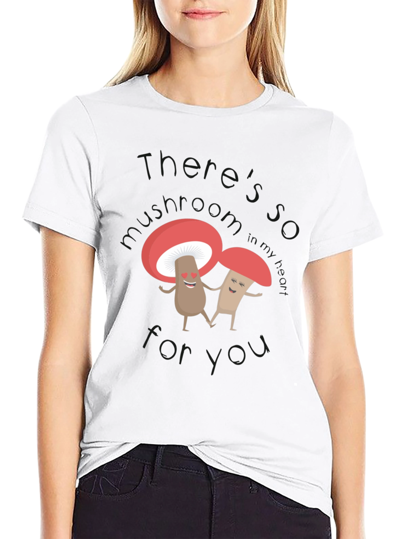 Cute Mushroom Lovers Black T-Shirt