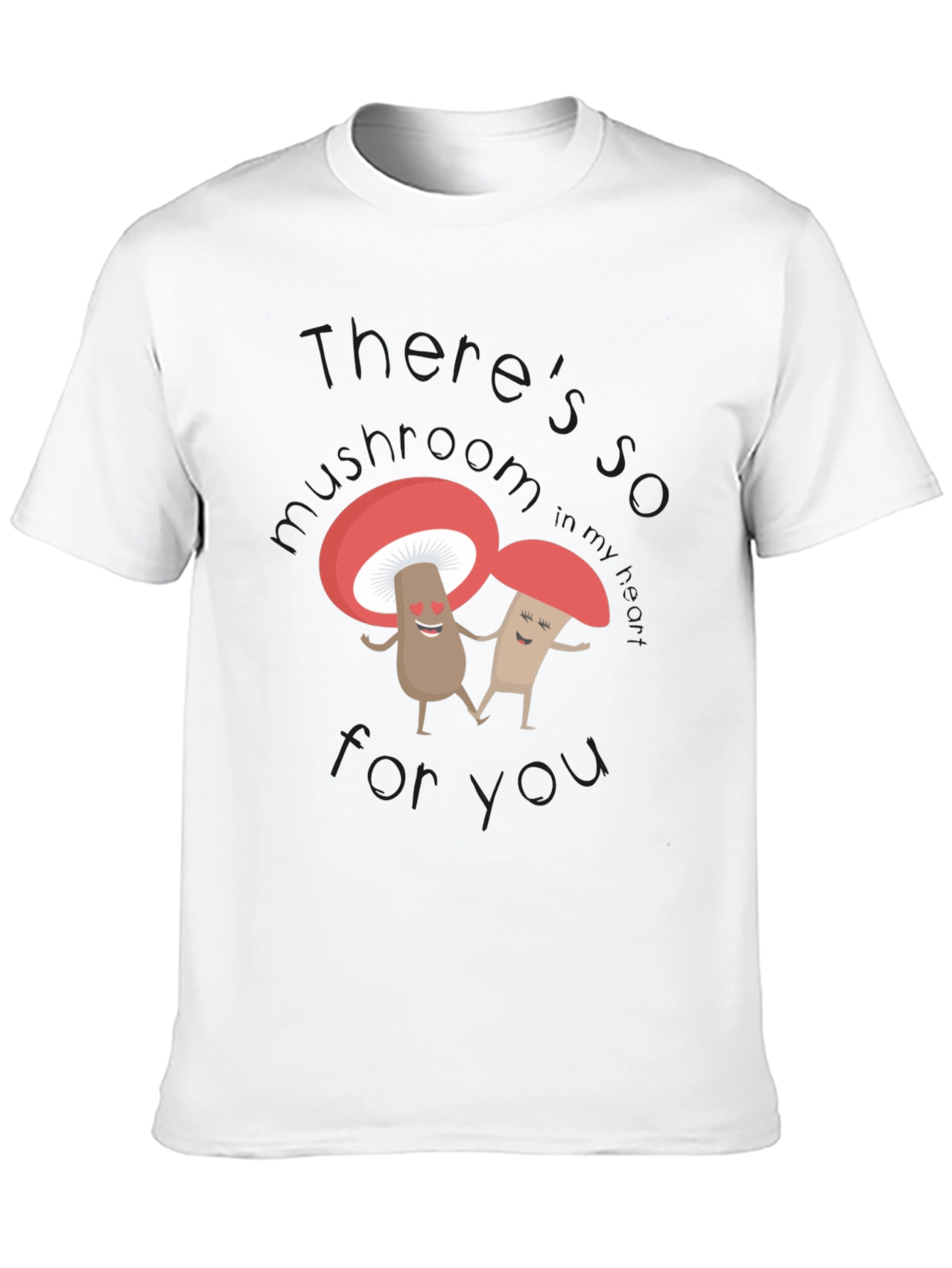 Cute Mushroom Lovers Black T-Shirt