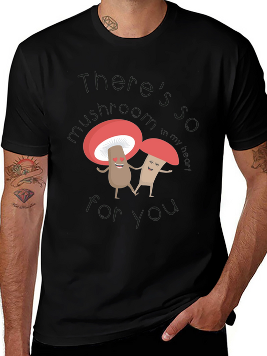 Cute Mushroom Lovers Black T-Shirt