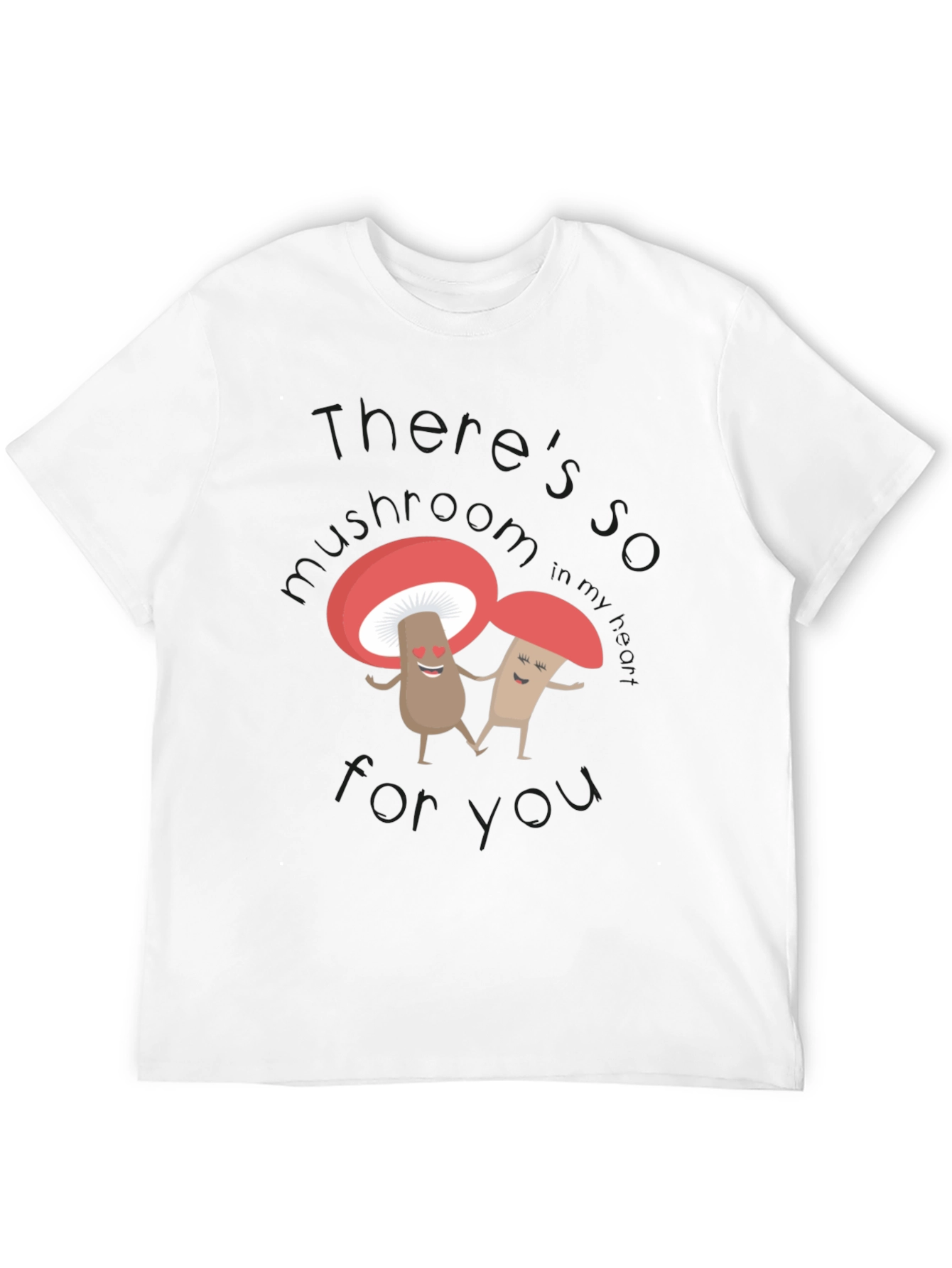 Cute Mushroom Lovers Black T-Shirt