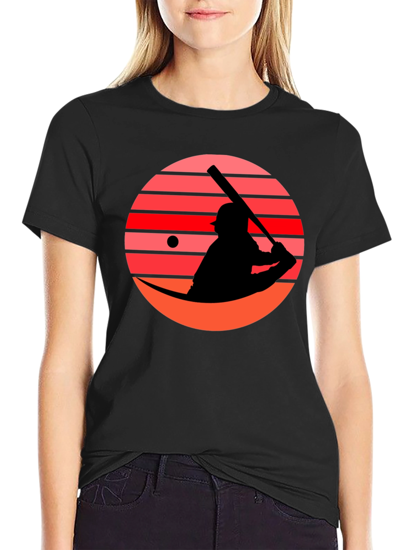 Retro Sunset Baseball Graphic Tee