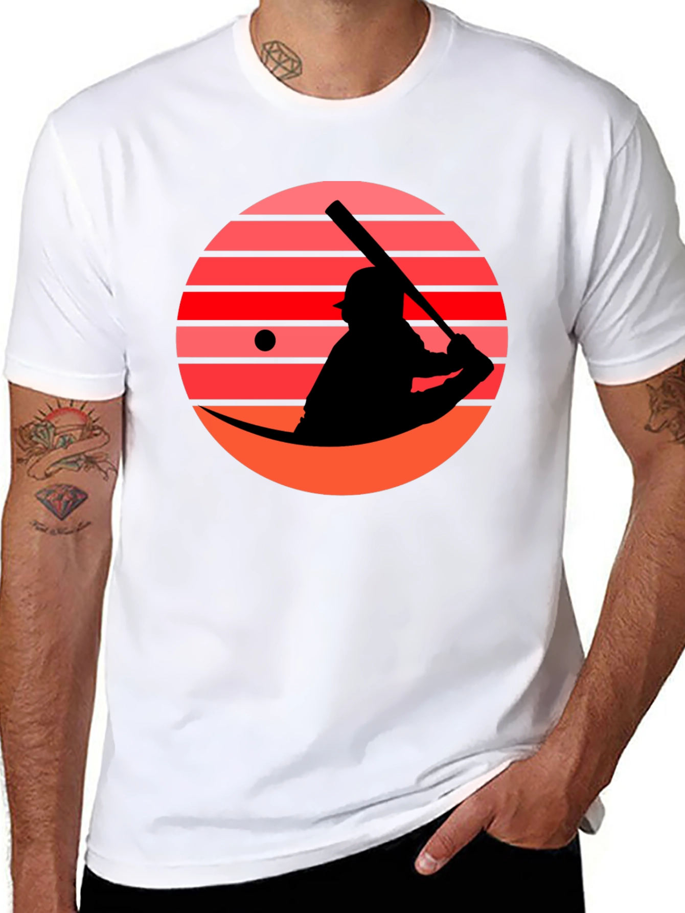 Retro Sunset Baseball Graphic Tee