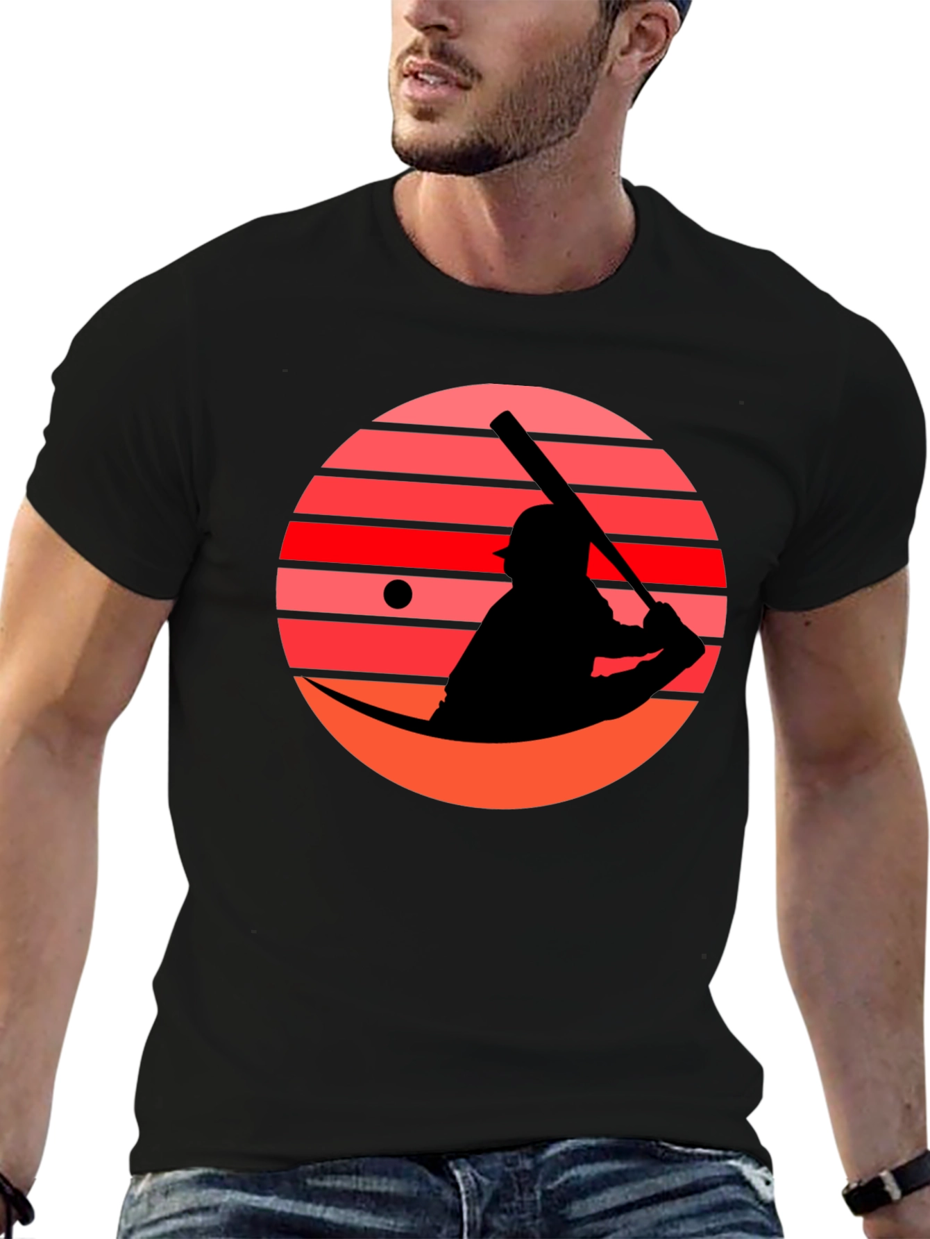 Retro Sunset Baseball Graphic Tee