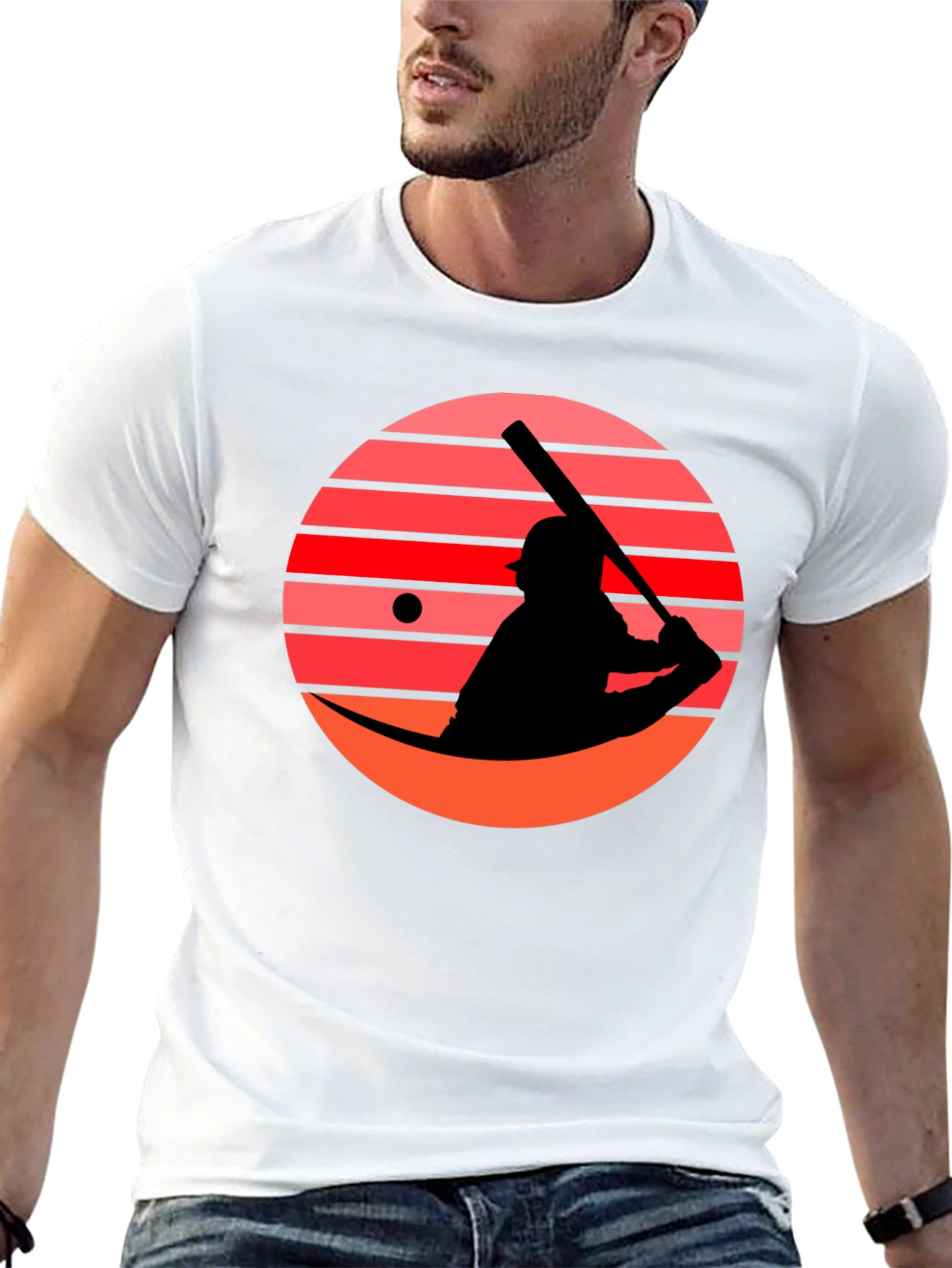 Retro Sunset Baseball Graphic Tee