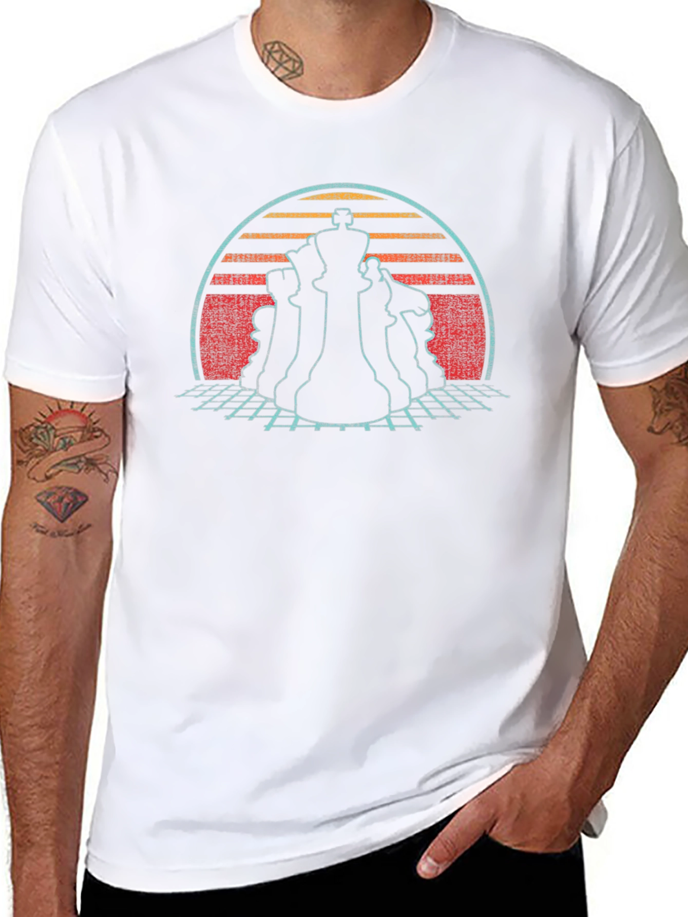 Retro Chess Piece Graphic T-Shirt