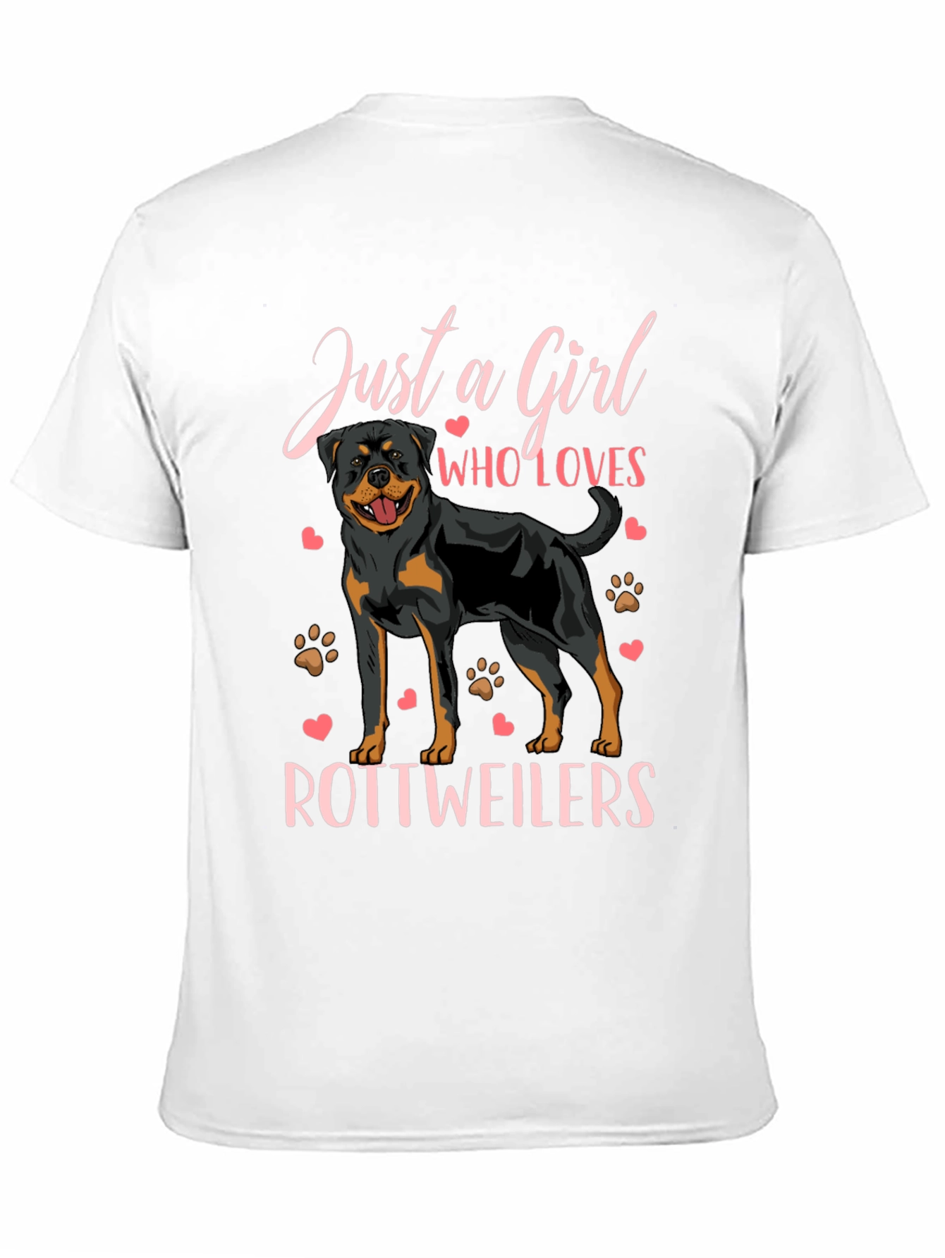 Just a Girl Who Loves Rottweilers Black T-Shirt
