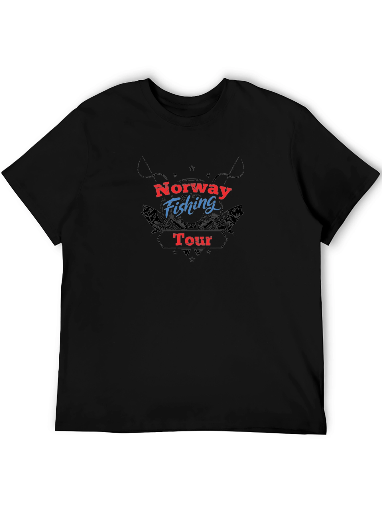 Norway Fishing Tour Black T-Shirt
