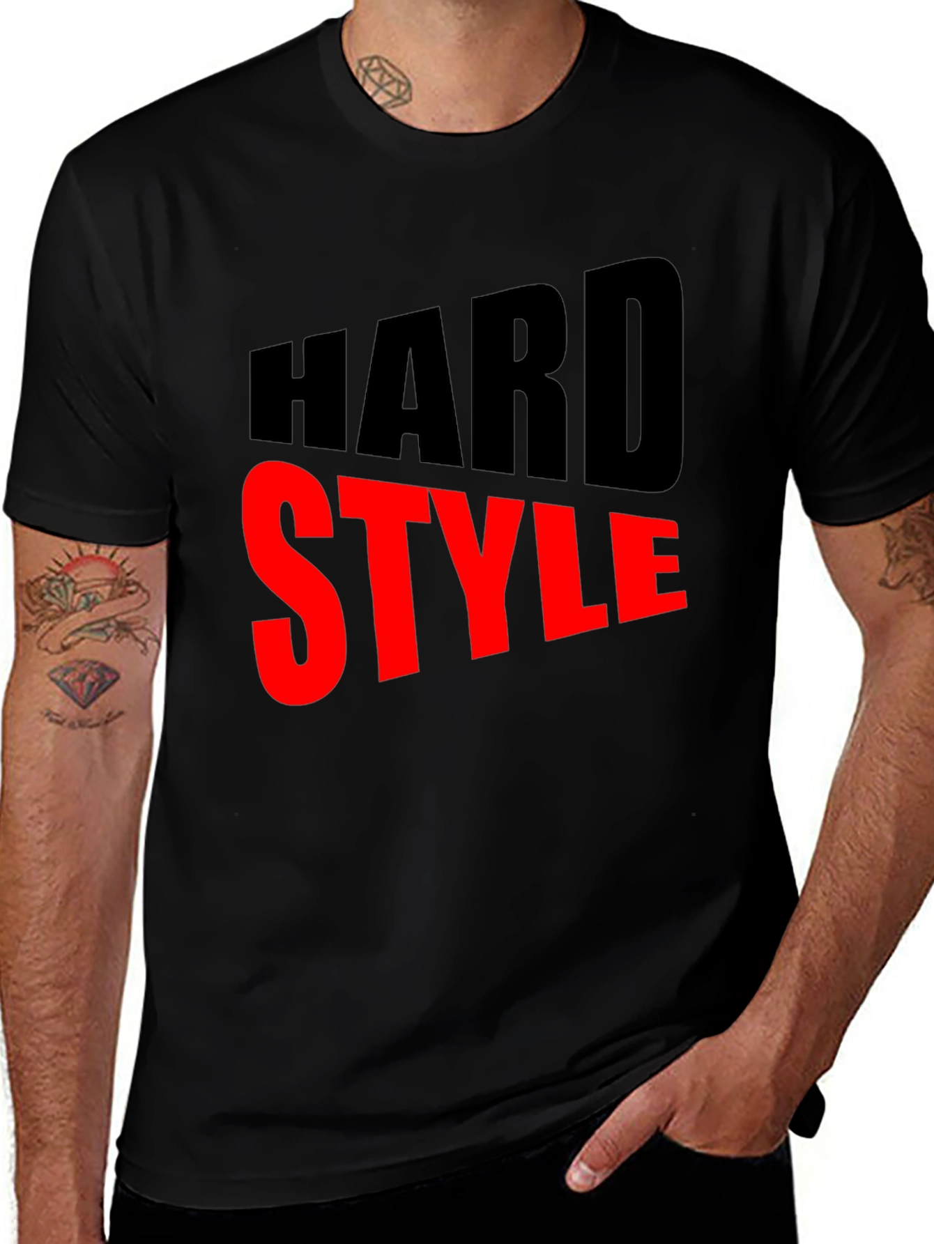 Hard Style Graphic Print Mens Black T-Shirt