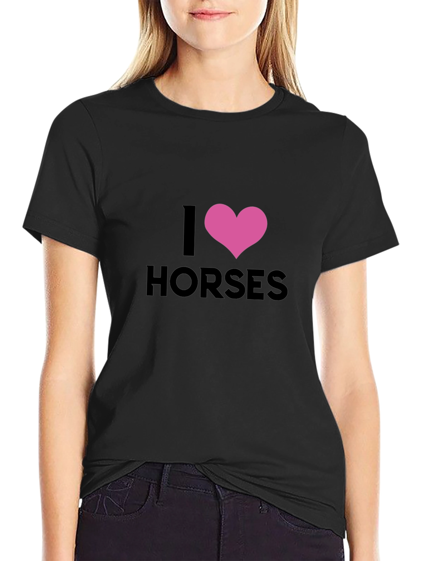 I Heart Horses Black T-Shirt