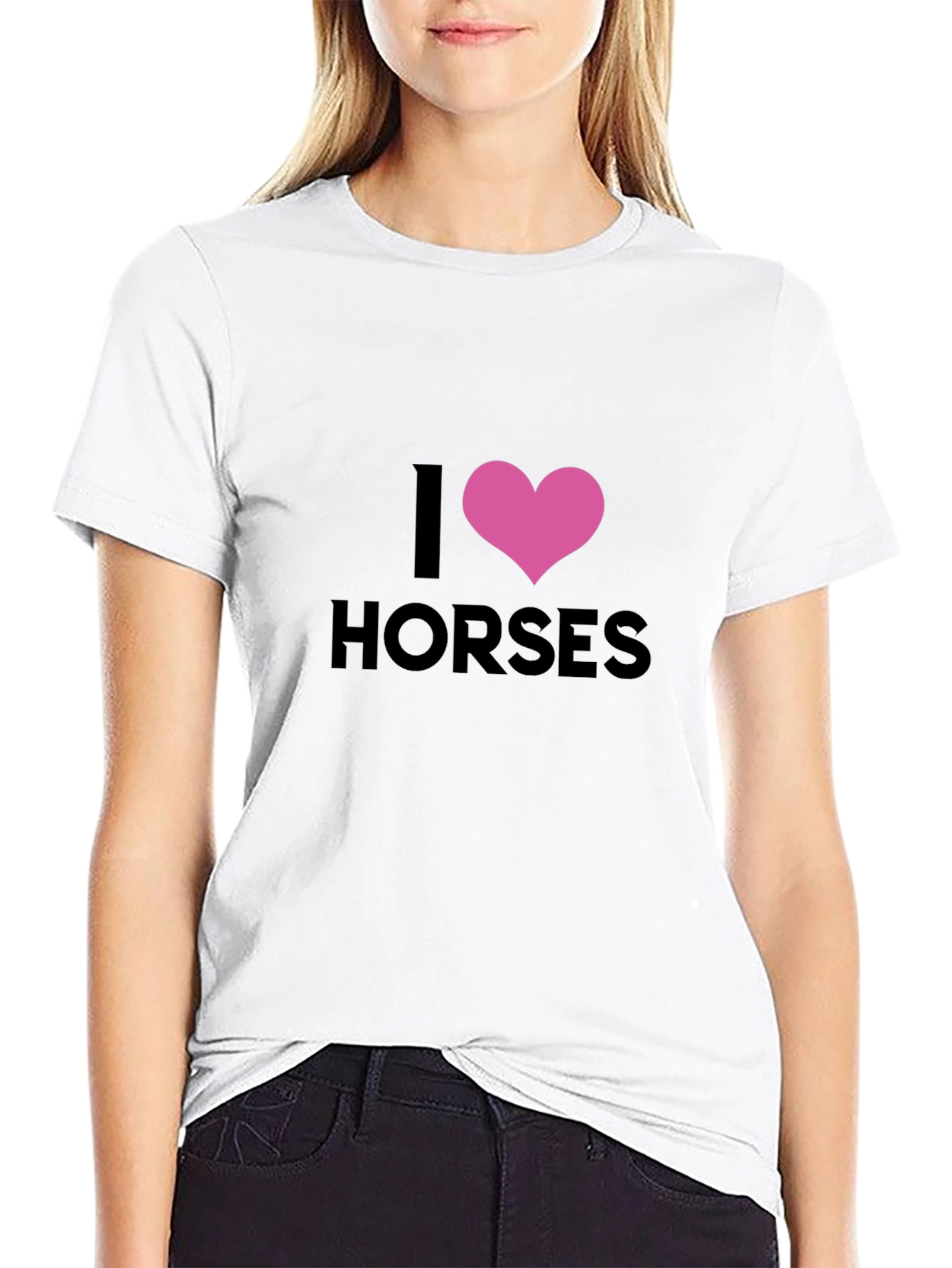 I Heart Horses Black T-Shirt