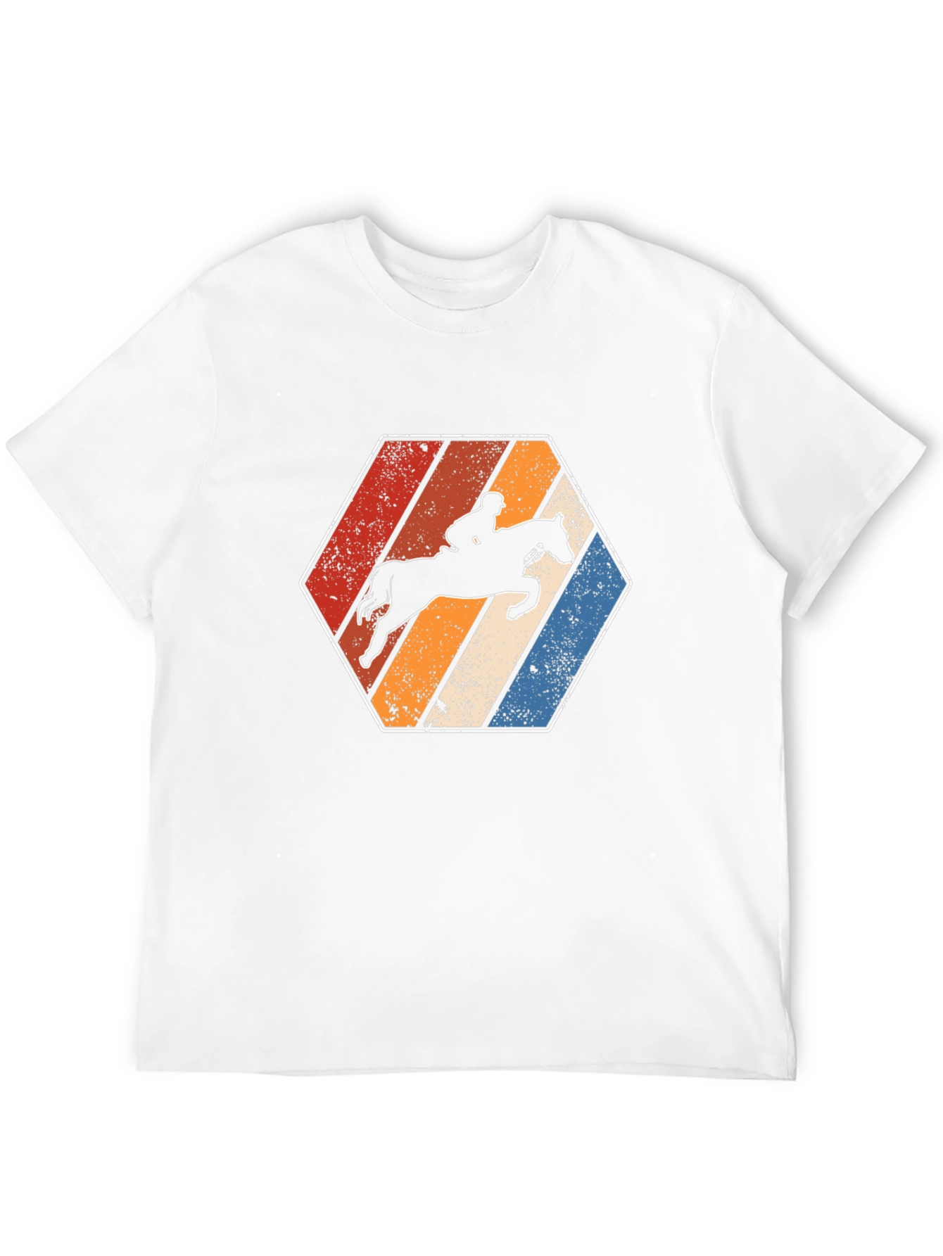 Retro Horse Riding Hexagon T-Shirt