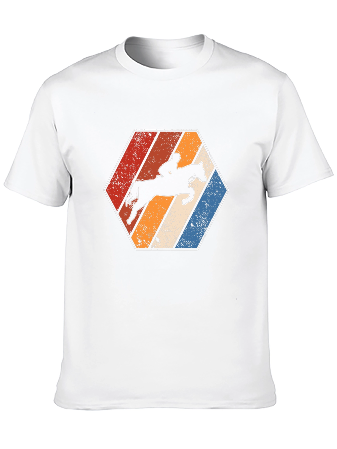 Retro Horse Riding Hexagon T-Shirt