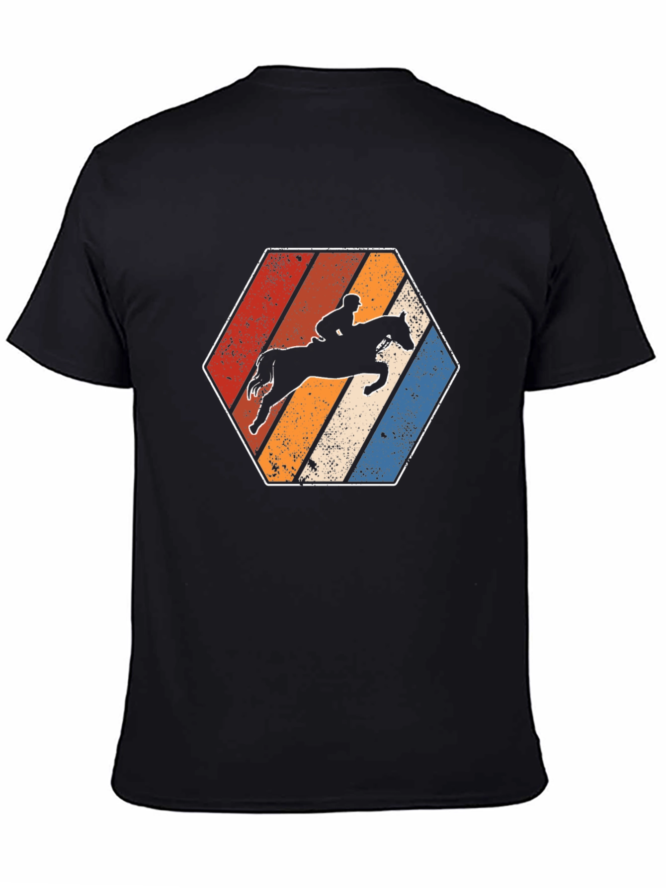 Retro Horse Riding Hexagon T-Shirt